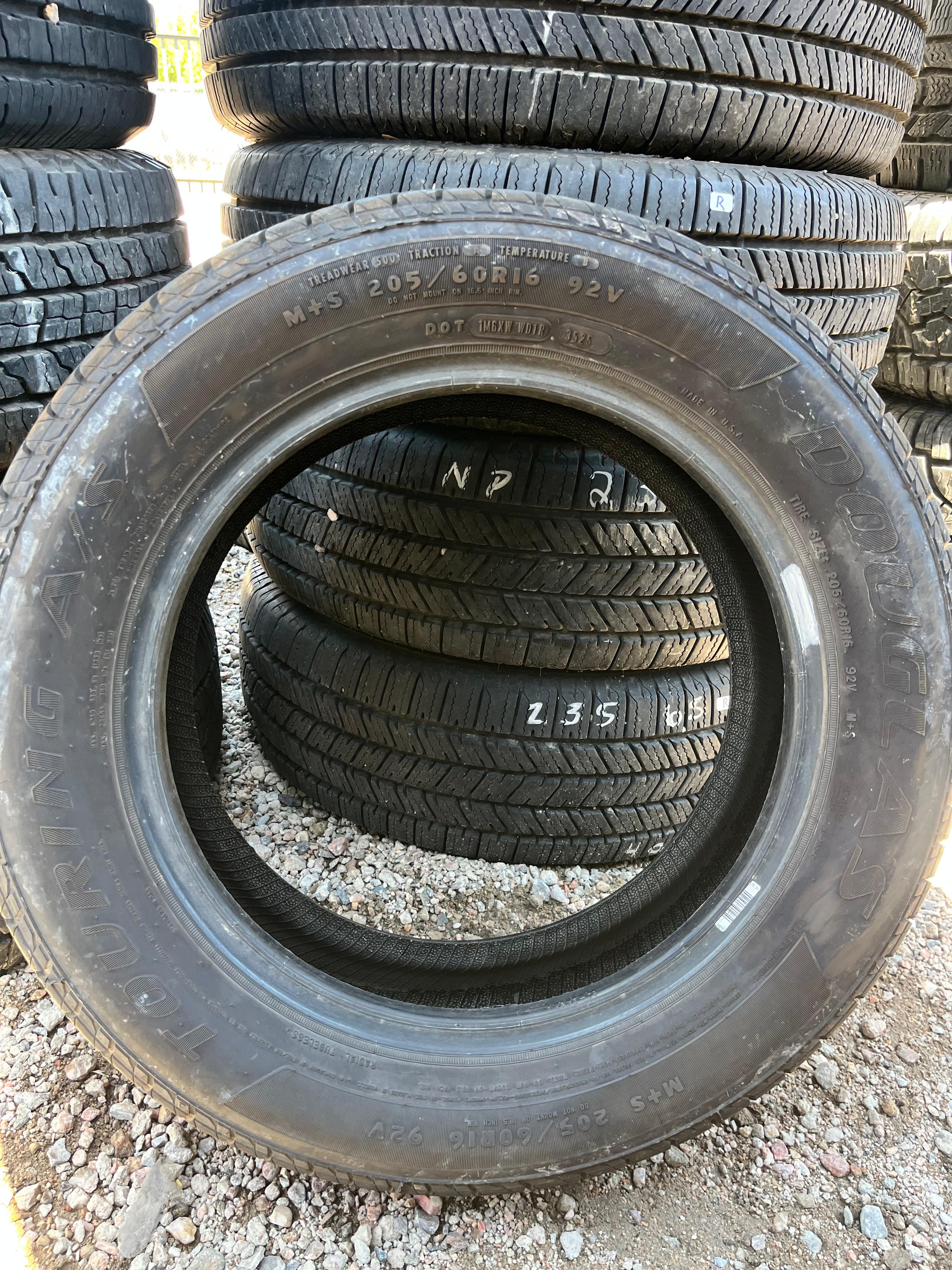 205/60R16 Pair (2 Used Tires) Douglas Touring