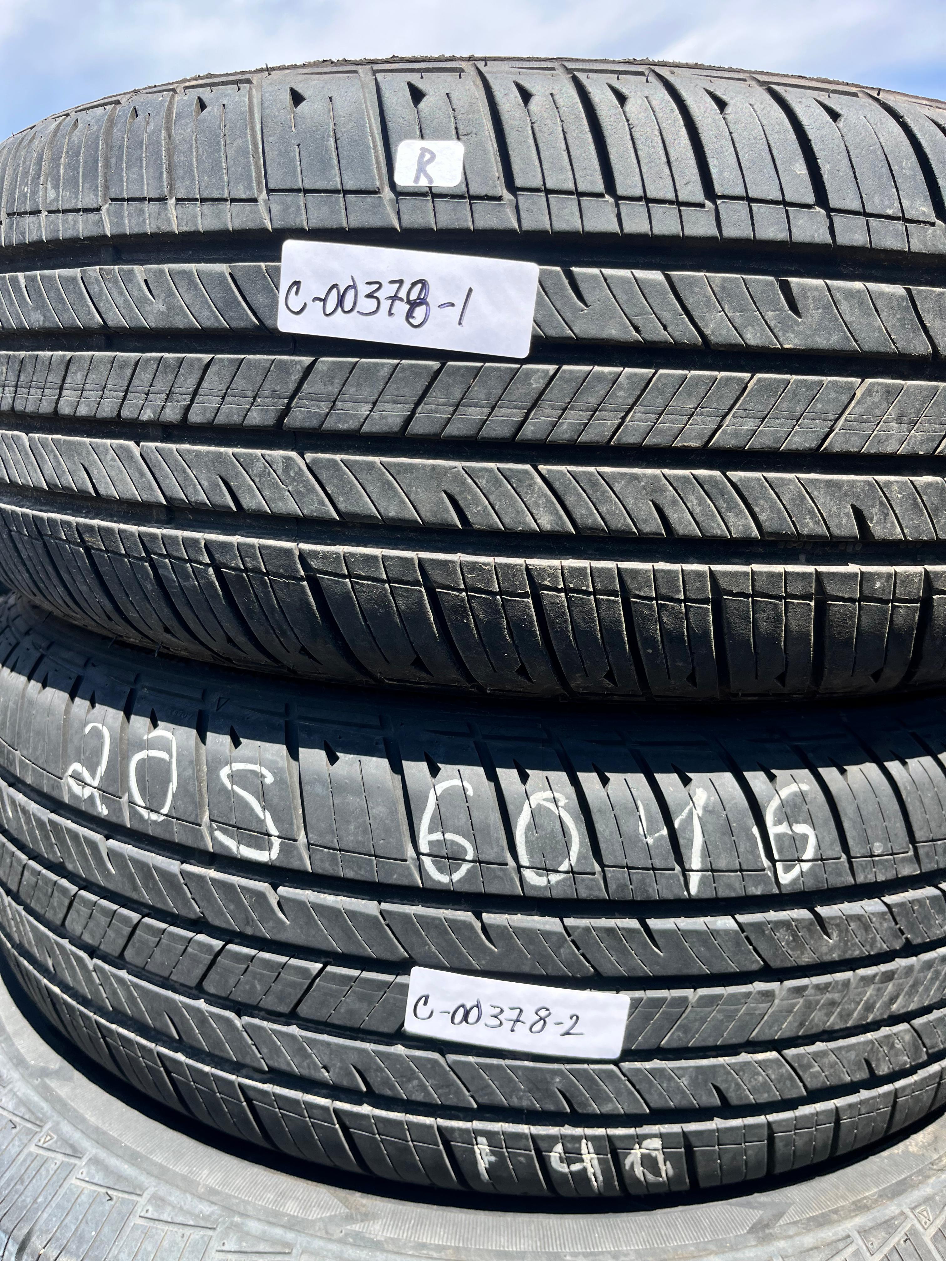 205/60R16 Pair (2 Used Tires) Caldera Tires Confidence