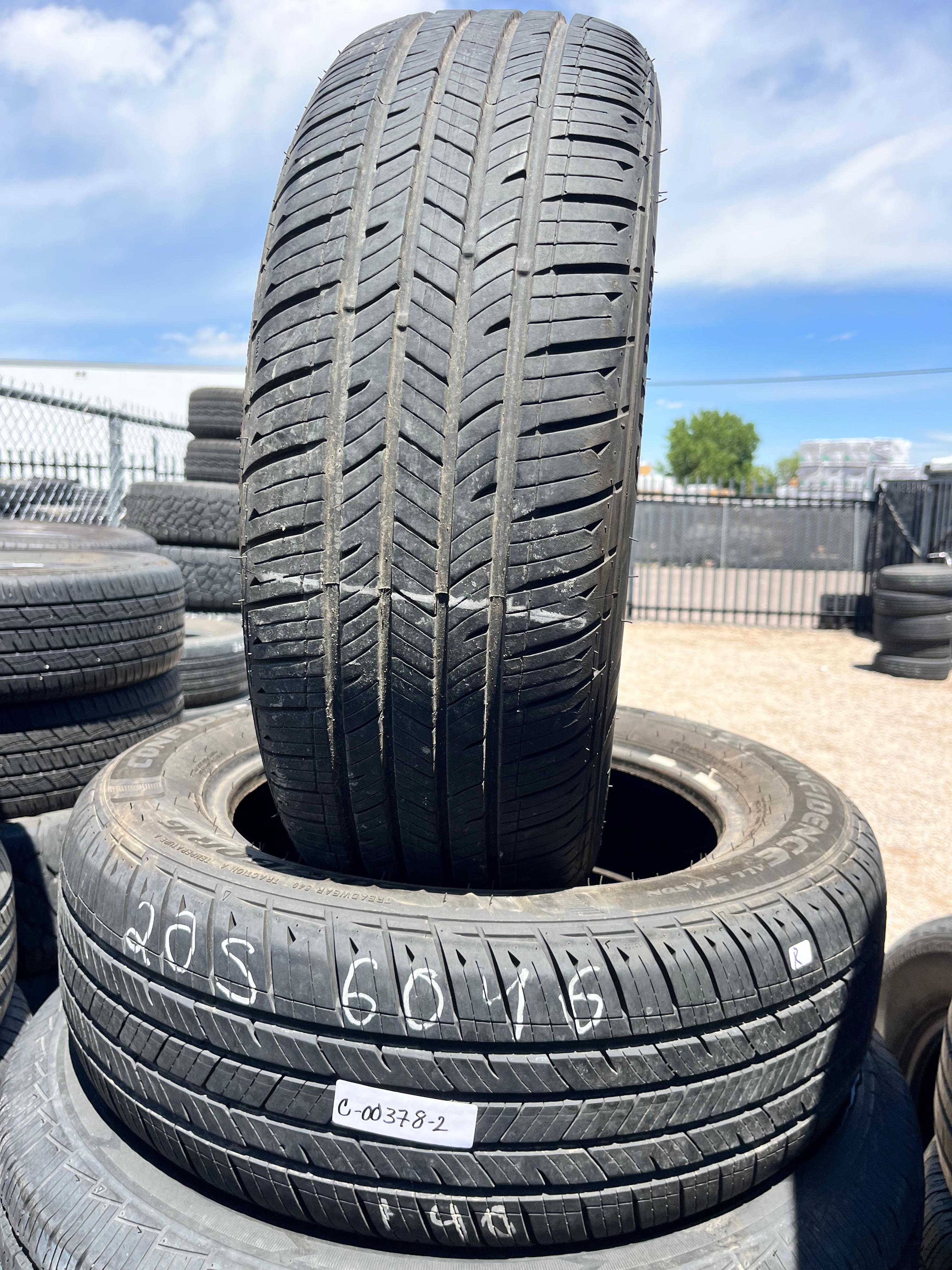 205/60R16 Pair (2 Used Tires) Caldera Tires Confidence