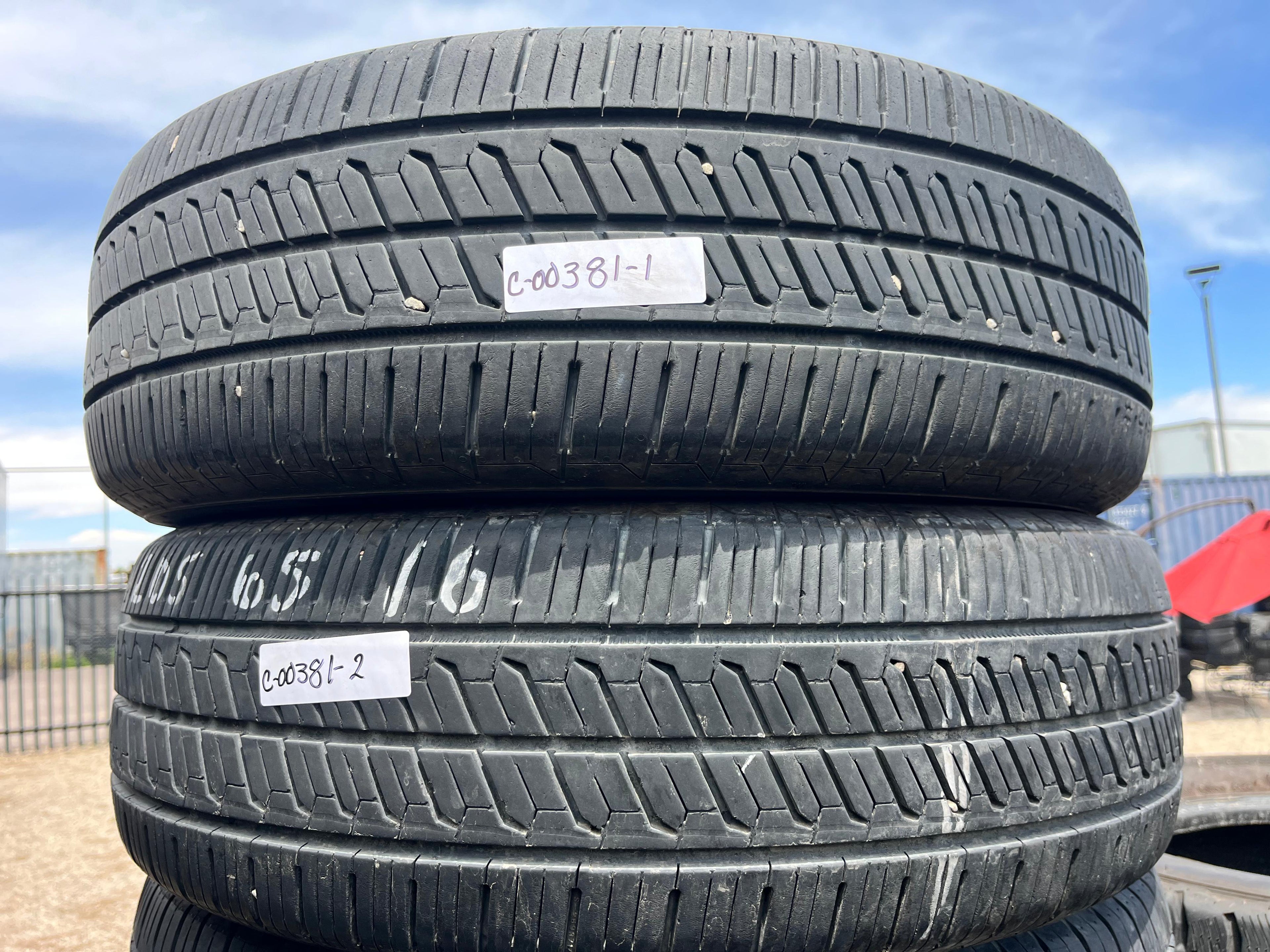 205/65R16 Pair (2 Used Tires) Continental ControlContac