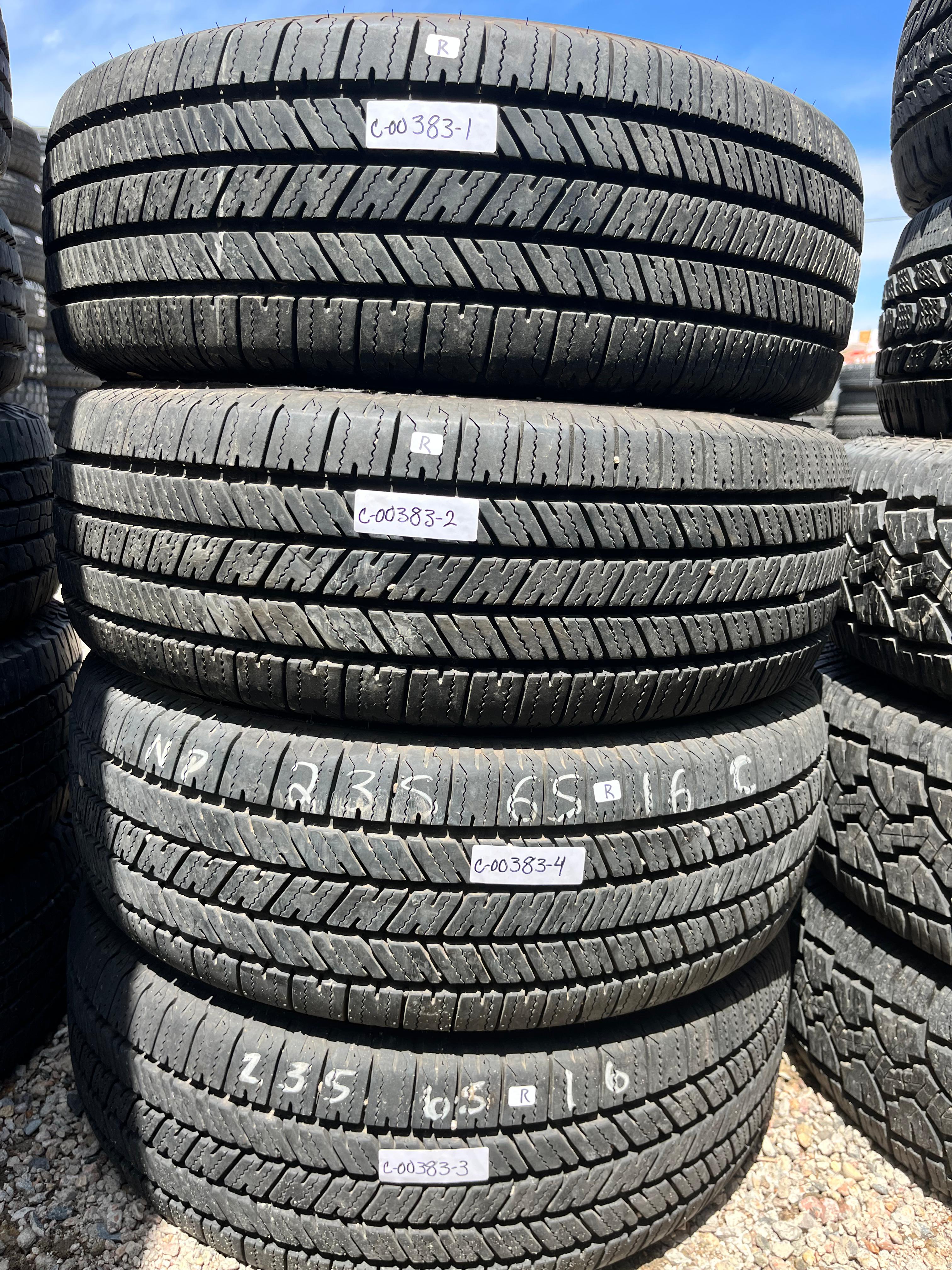 235/65R16C Set (4 Used Tires) Firestone Transforce CV