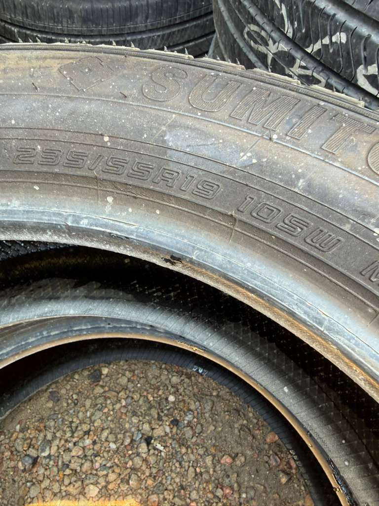 235/55R19 Pair (2 Used Tires) Sumitomo HTR A/S P03