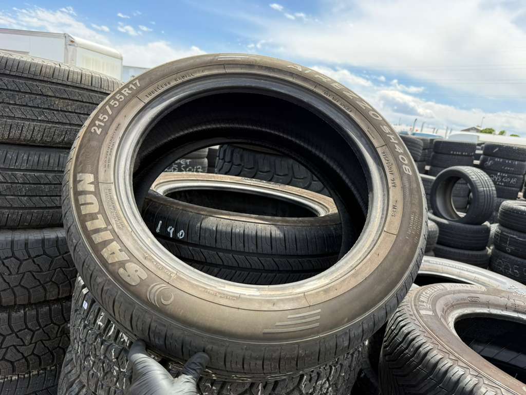 215/55R17 Pair (2 Used Tires) Sailun Atrezzo SH408