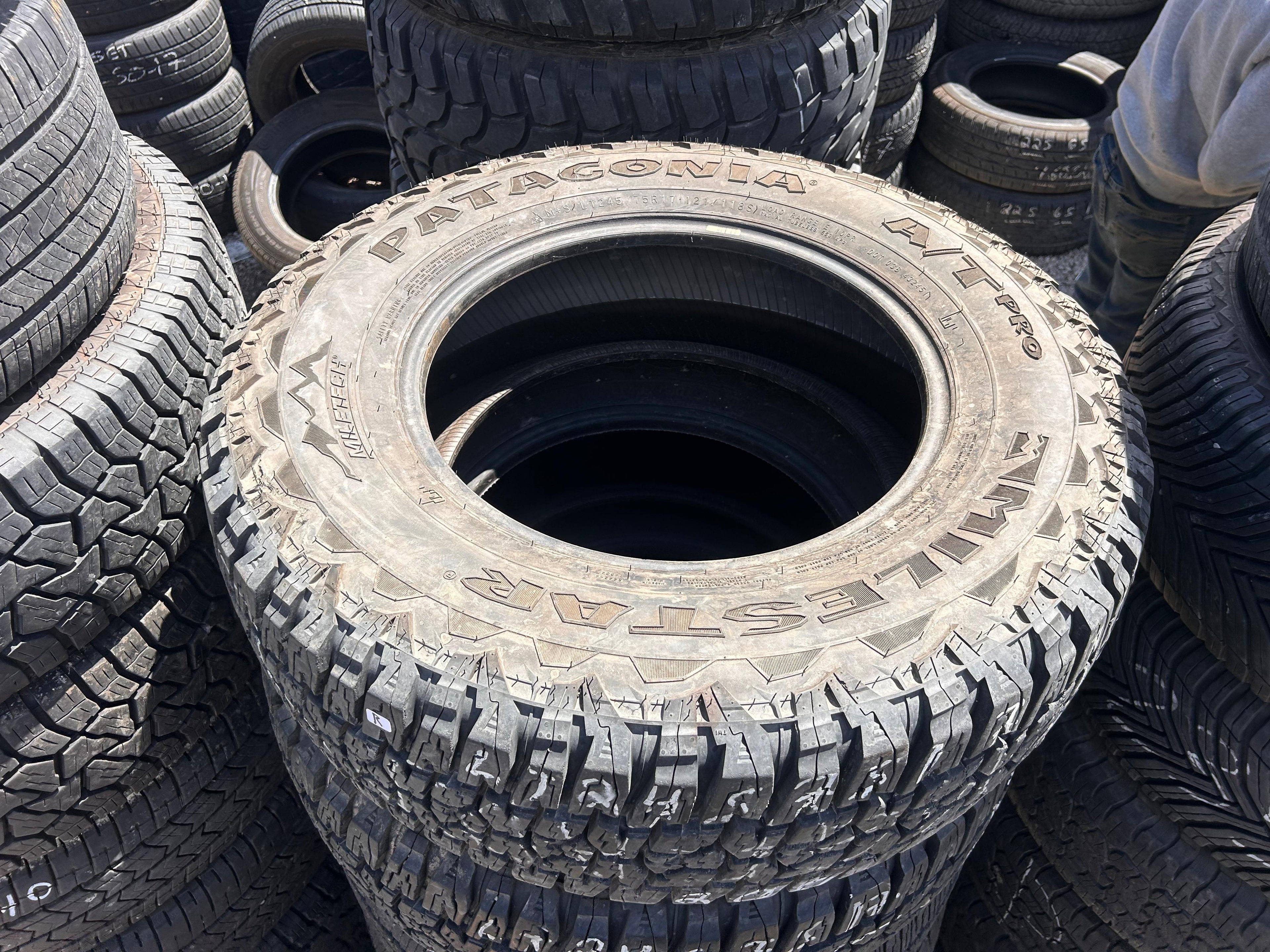 LT245/75R17 Pair (2 Used Tires) Milestar Patagonia A/T Pro