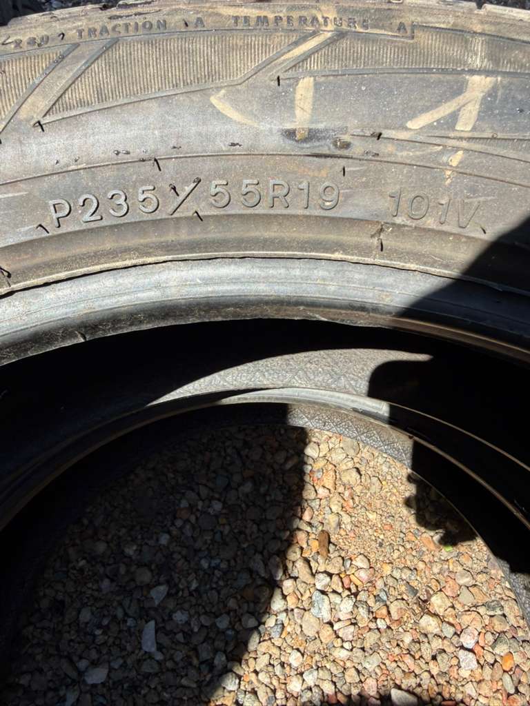 235/55R19 Pair (2 Used Tires)  Dunlop Grandtrek
