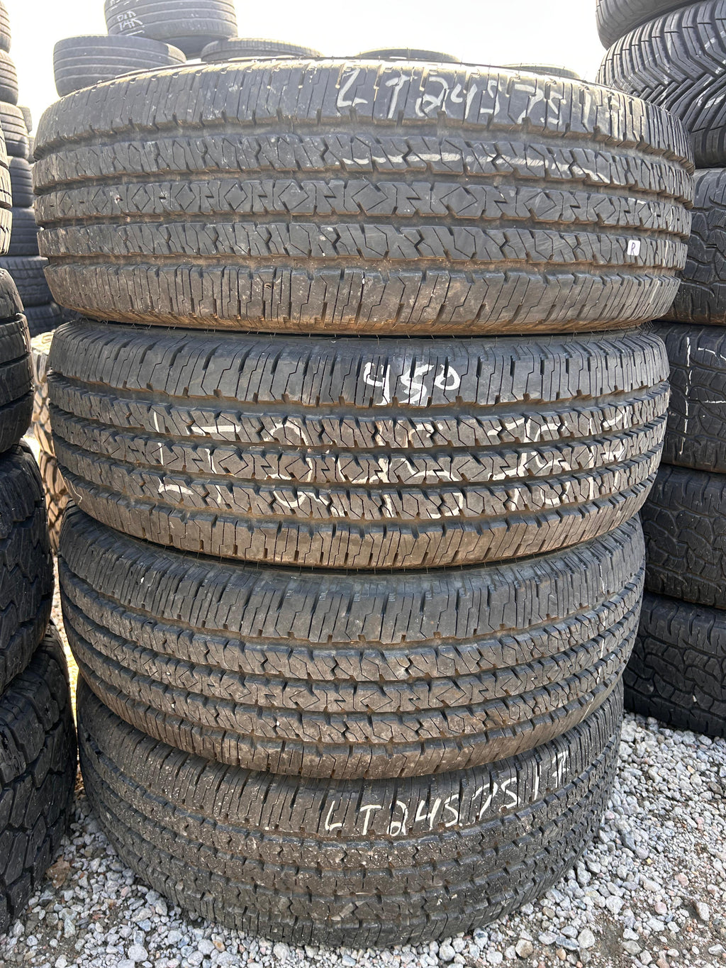 LT245/75R17 Set (4 Used Tires) Firestone Transforce HT