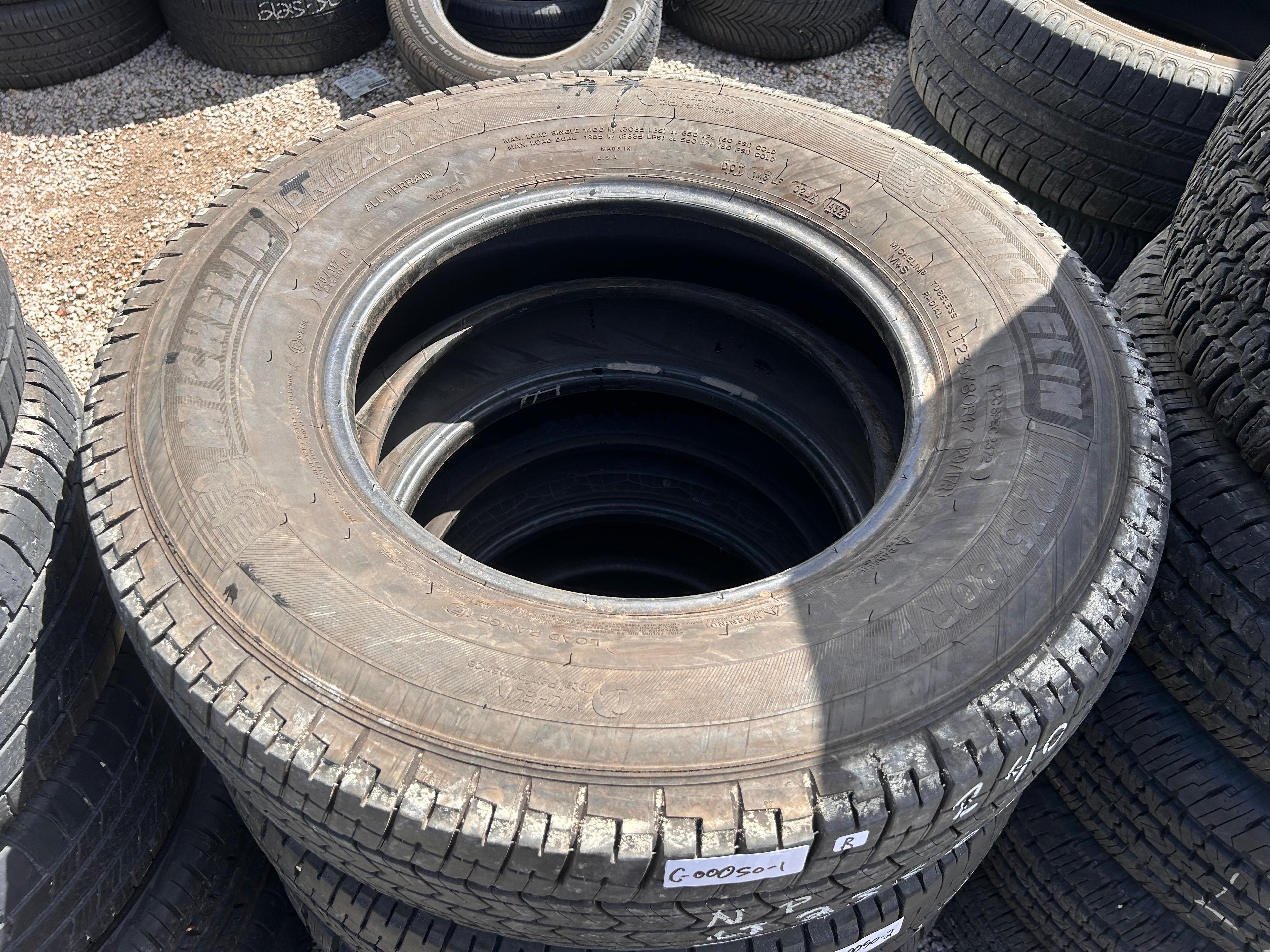 LT235/80R17 Pair (2 Used Tires) Michelin Primacy XC