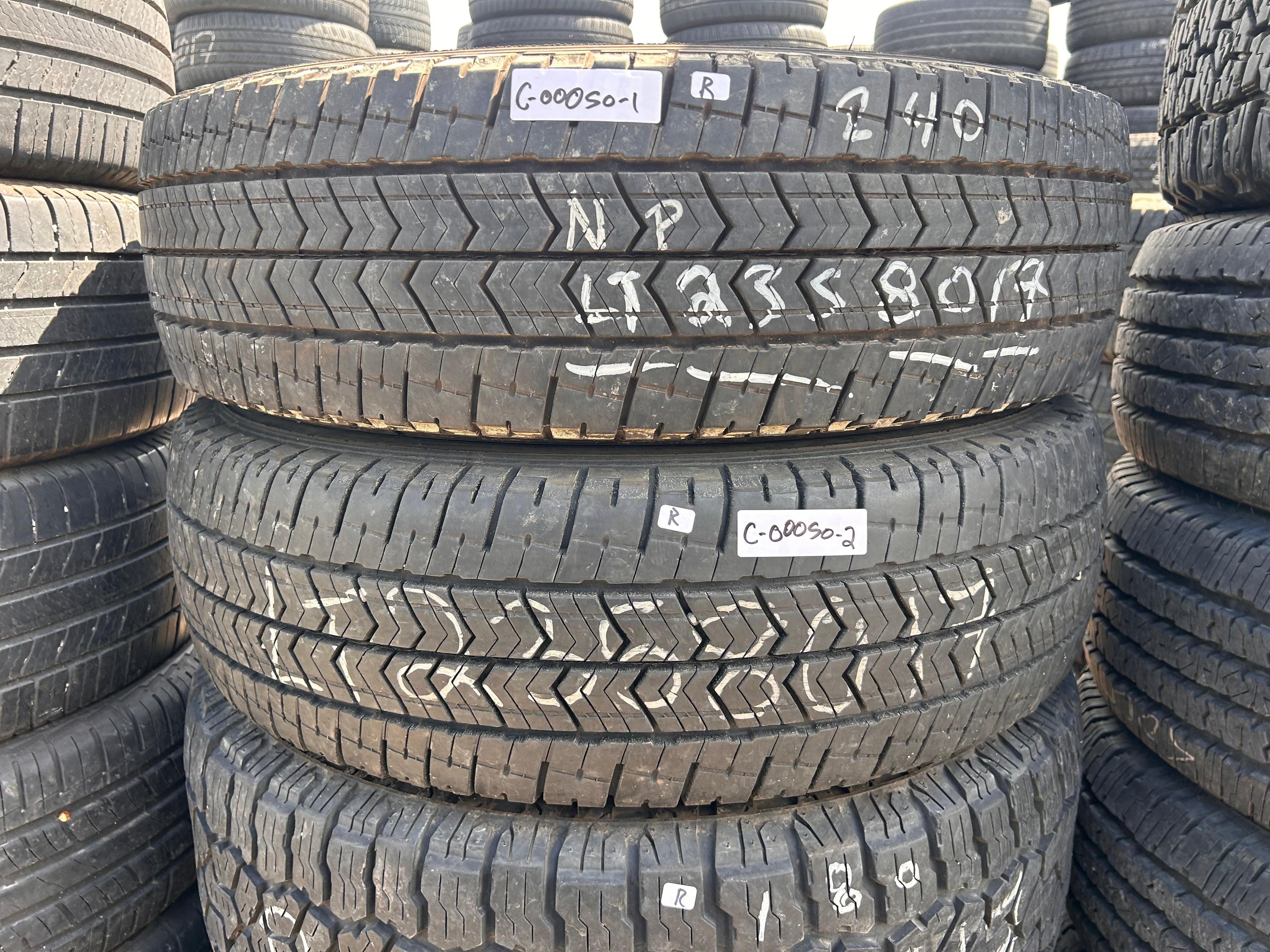 LT235/80R17 Pair (2 Used Tires) Michelin Primacy XC