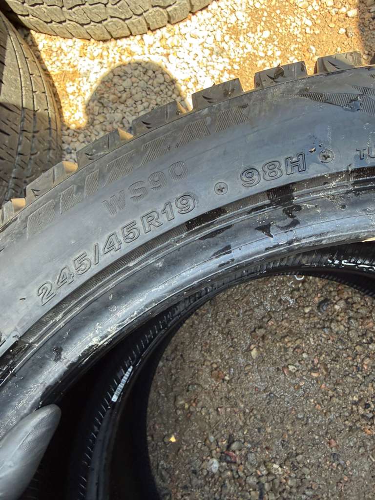 245/45R19 Pair (2 Used Tires) Bridgestone Blizzak WS90