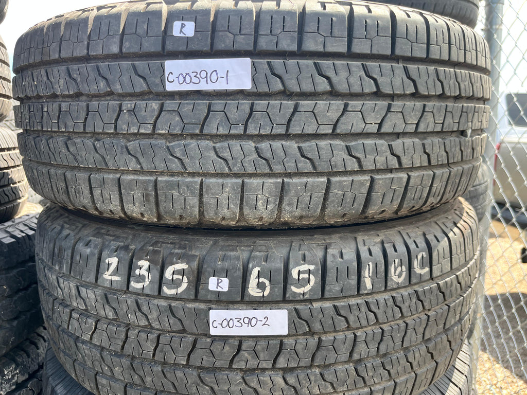 235/65R16C Pair (2 Used Tires) Goodyear Wrangler (WorkHorseHT)
