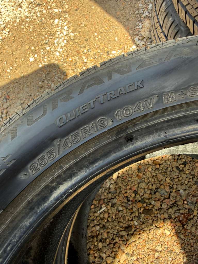 255/45R19 Pair (2 Used Tires) Bridgestone Turanza