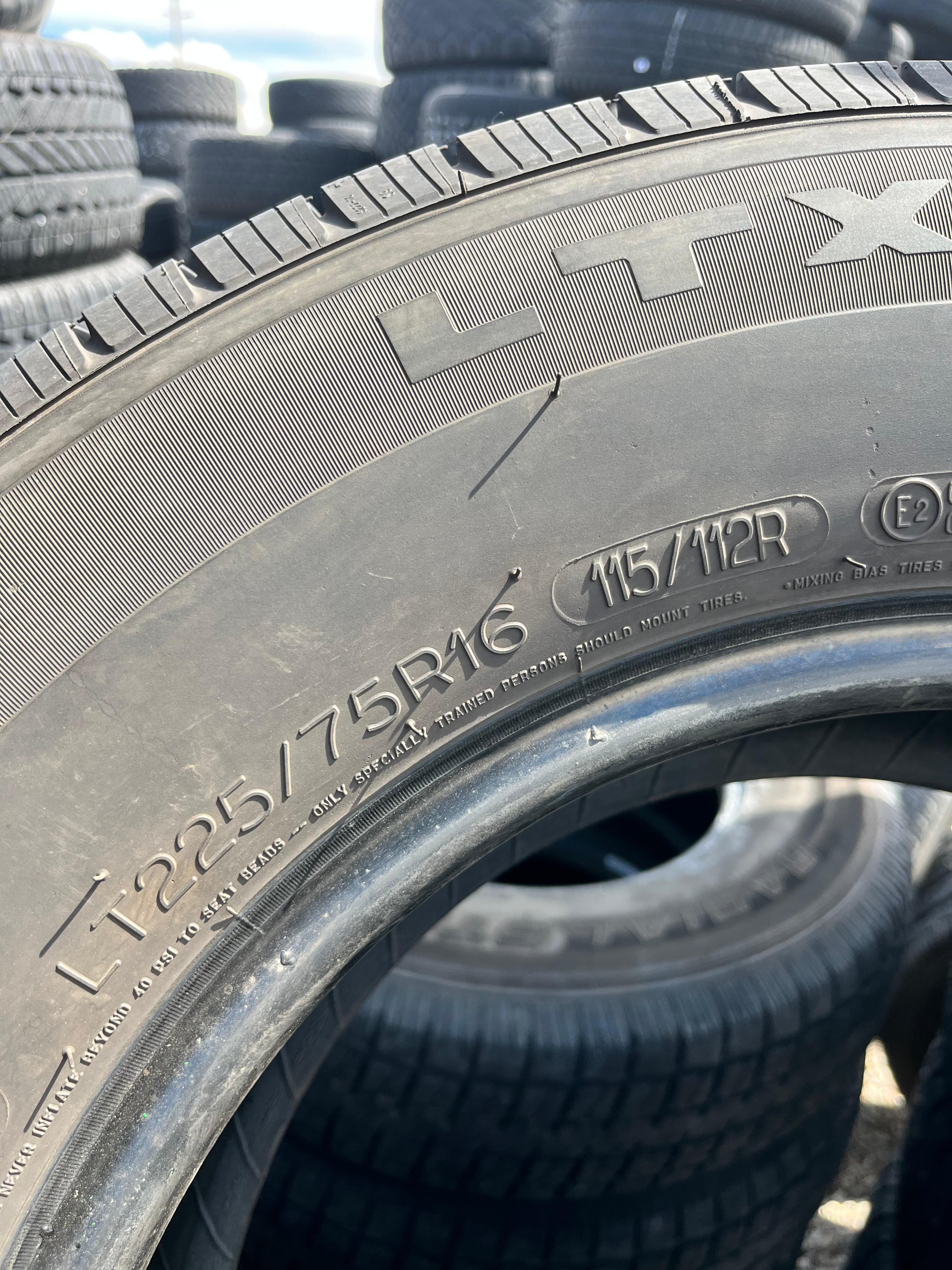 LT225/75R16 Set (6 Used Tires) Michelin LTX II