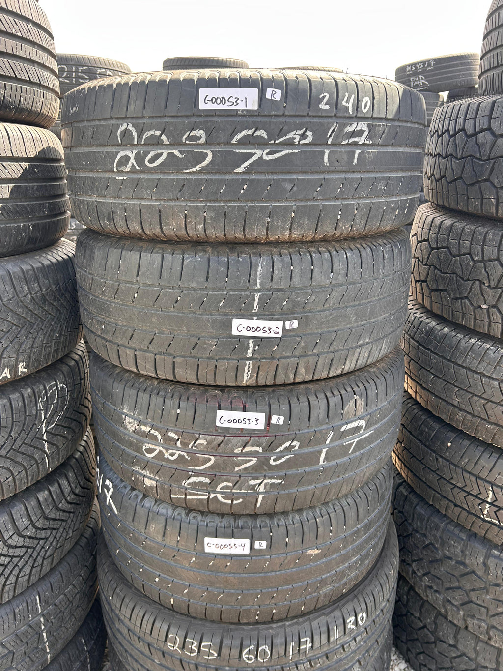 225/50R17 Set (4 Used Tires) Michelin Defender2