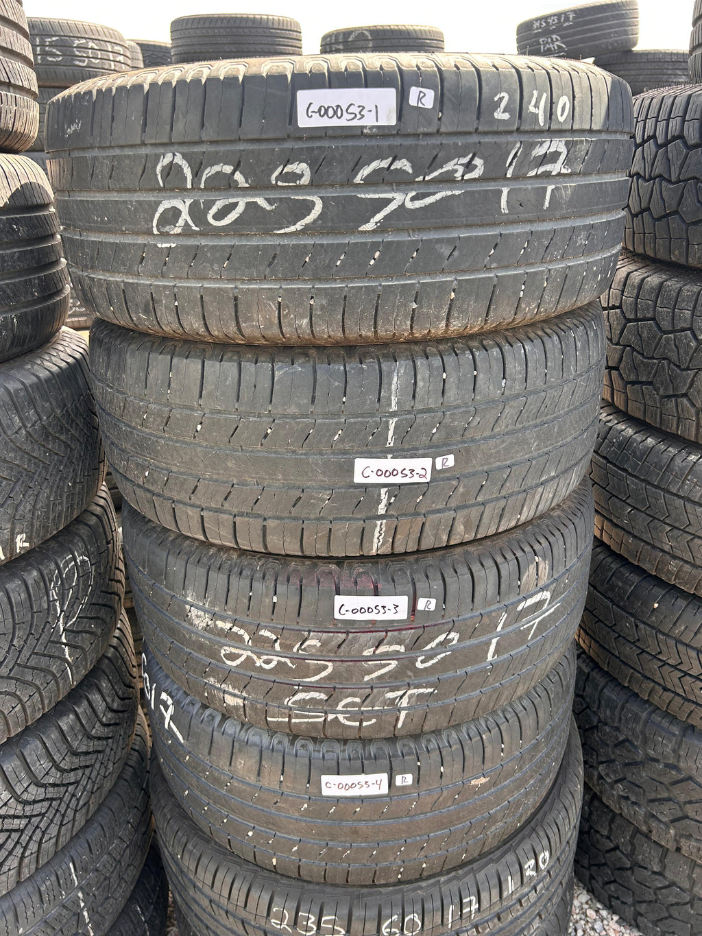 225/50R17 Set (4 Used Tires) Michelin Defender2