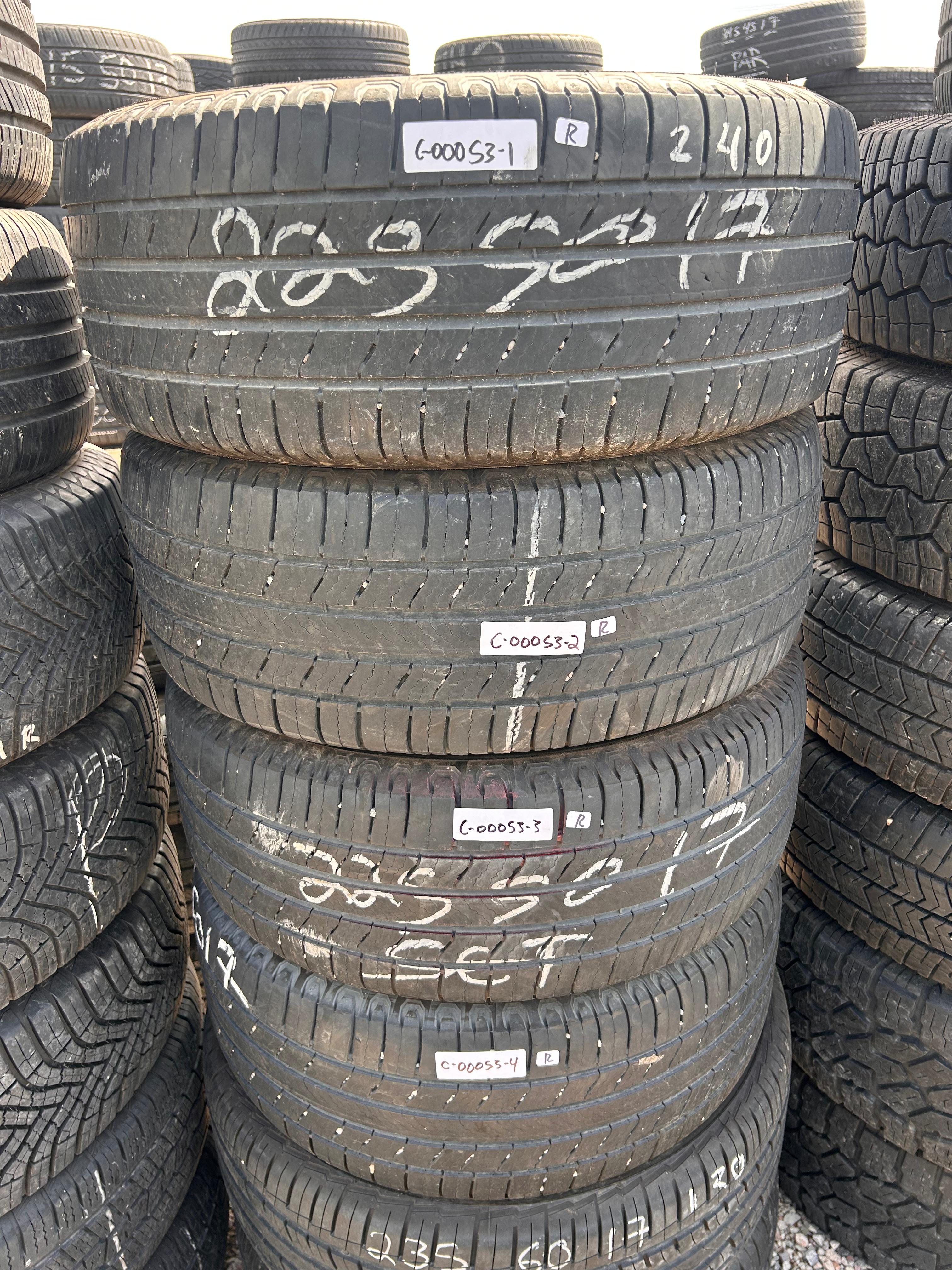 225/50R17 Set (4 Used Tires) Michelin Defender2