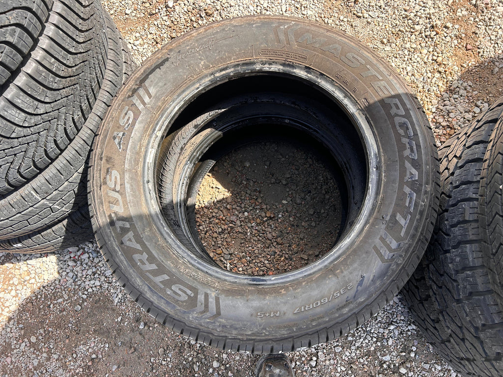 235/60R17 Pair (2 Used Tires) Mastercraft Stratus AS