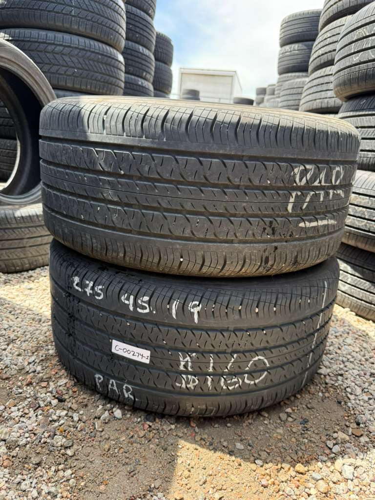 275/45R19 Pair (2 Used Tires) Continental ProContact RX