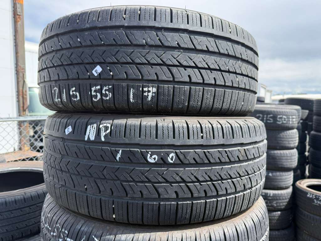 215/55R17 Pair (2 Used Tires) Falken Pro G5 A/S