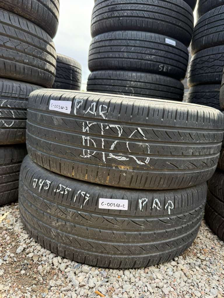 245/55R19 Pair (2 Used Tires) Hankook Ventus S1 Noble