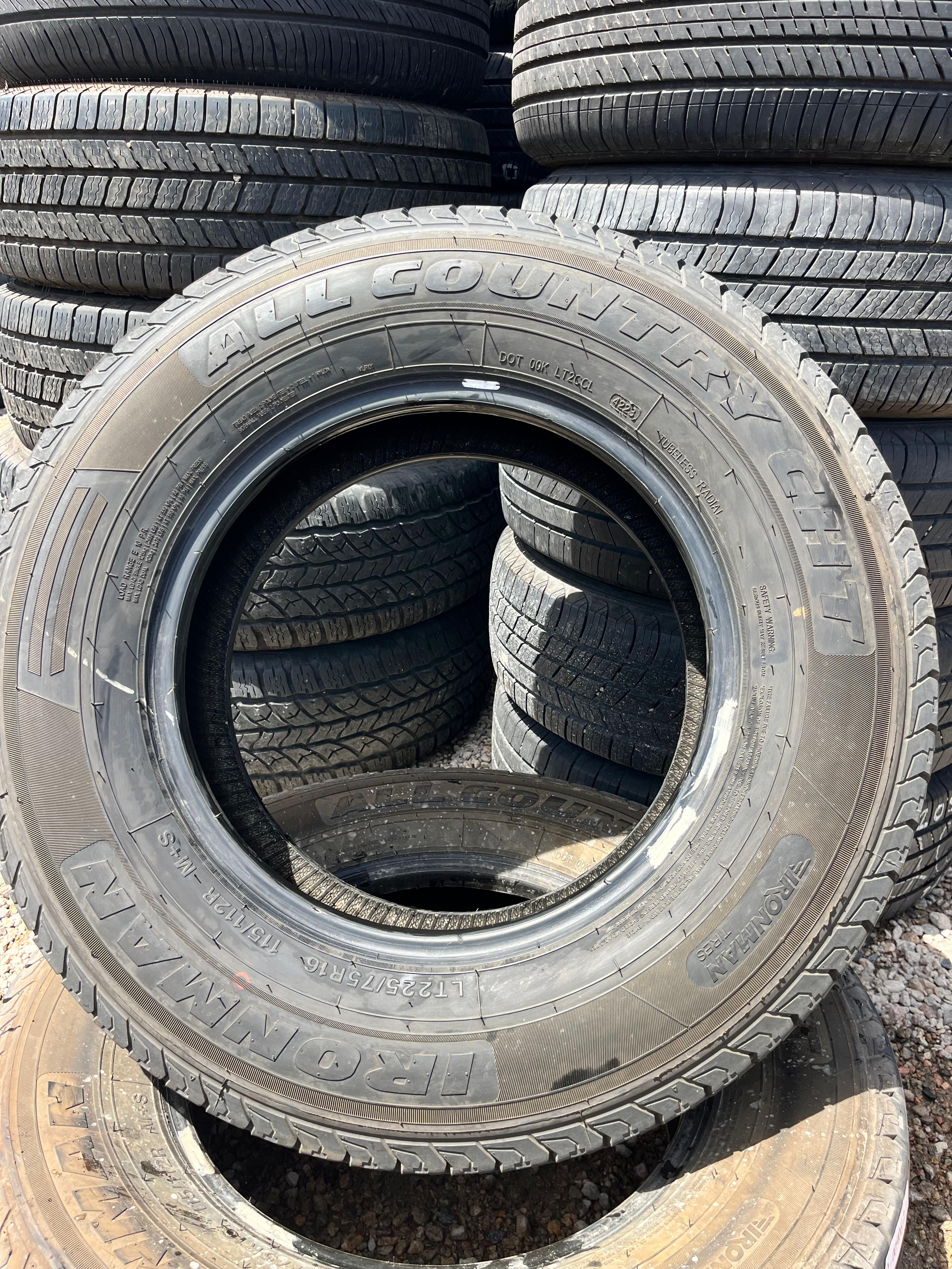 LT225/75R16 Pair (2 Used Tires) Ironman All Country