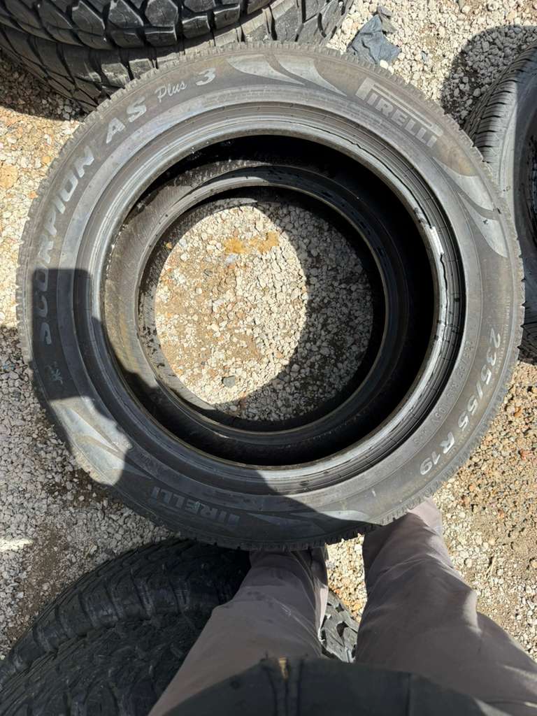 235/55R19 Pair (2 Used Tires) Pirelli Scorpion AS Plus 3