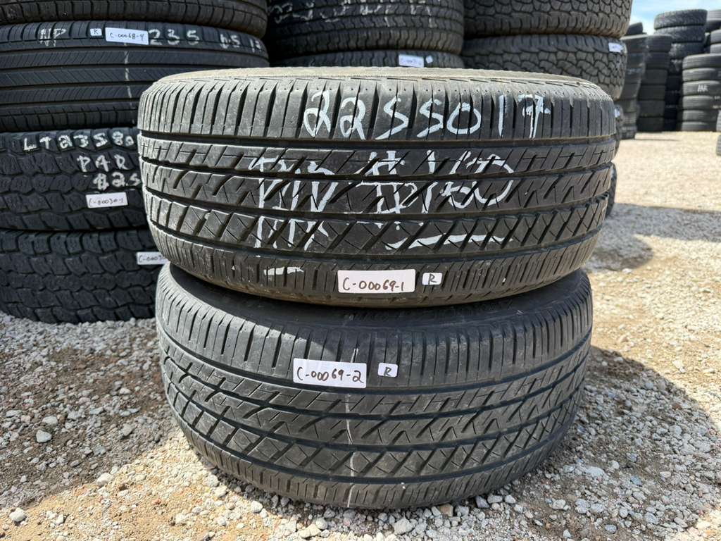 225/50R17 Pair (2 Used Tires) Bridgestone Driveguard