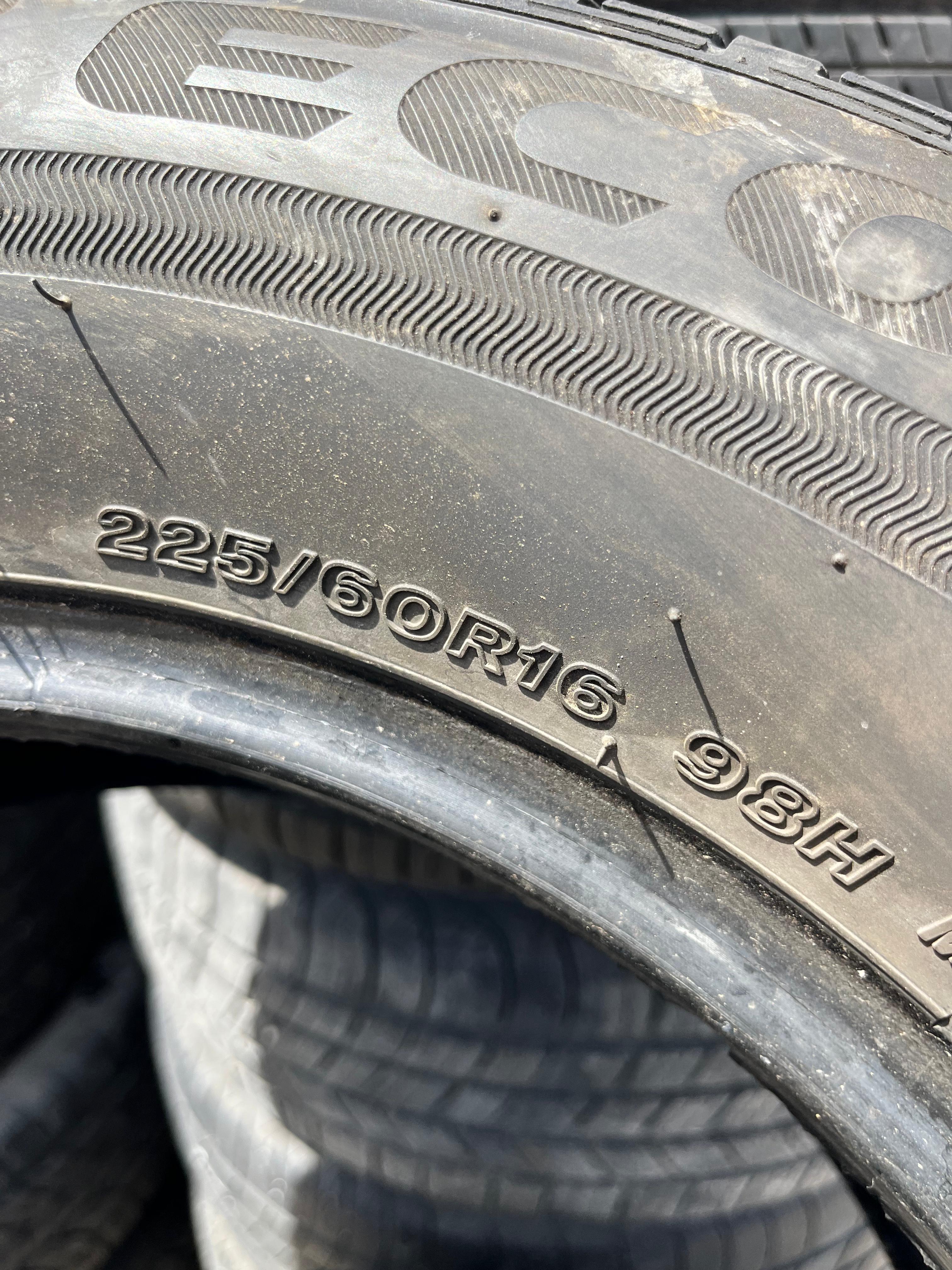 225/60R16 Pair (2 Used Tires) Bridgestone Ecopia