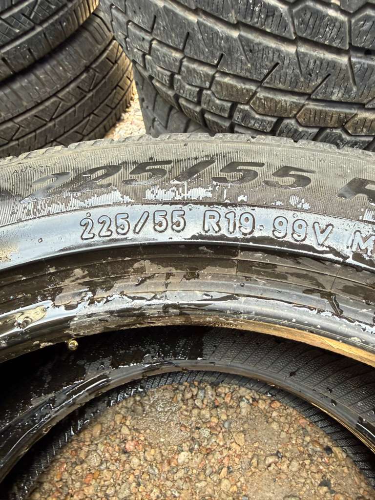 225/55R19 Pair (2 Used Tires) Pirelli Scorpion AS Plus 3