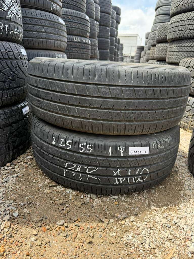 225/55R19 Pair (2 Used Tires) Falken Pro G5 CSV