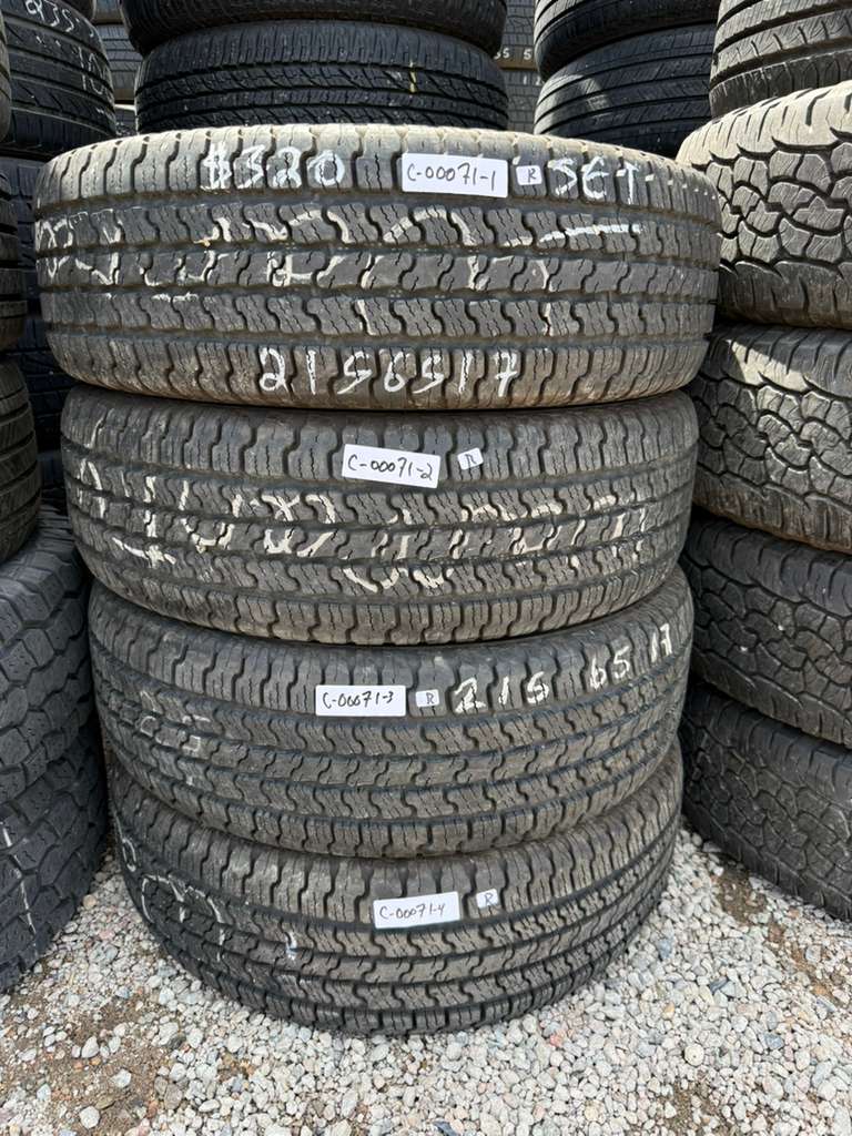 215/65R17 Set (4 Used Tires) Goodyear Wrangler SR-A