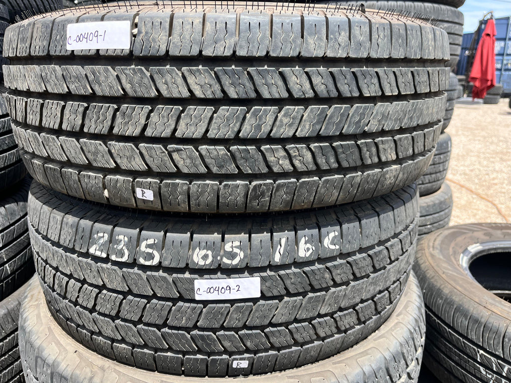 235/65R16C Pair (2 Used Tires) Firestone Transforce CV2