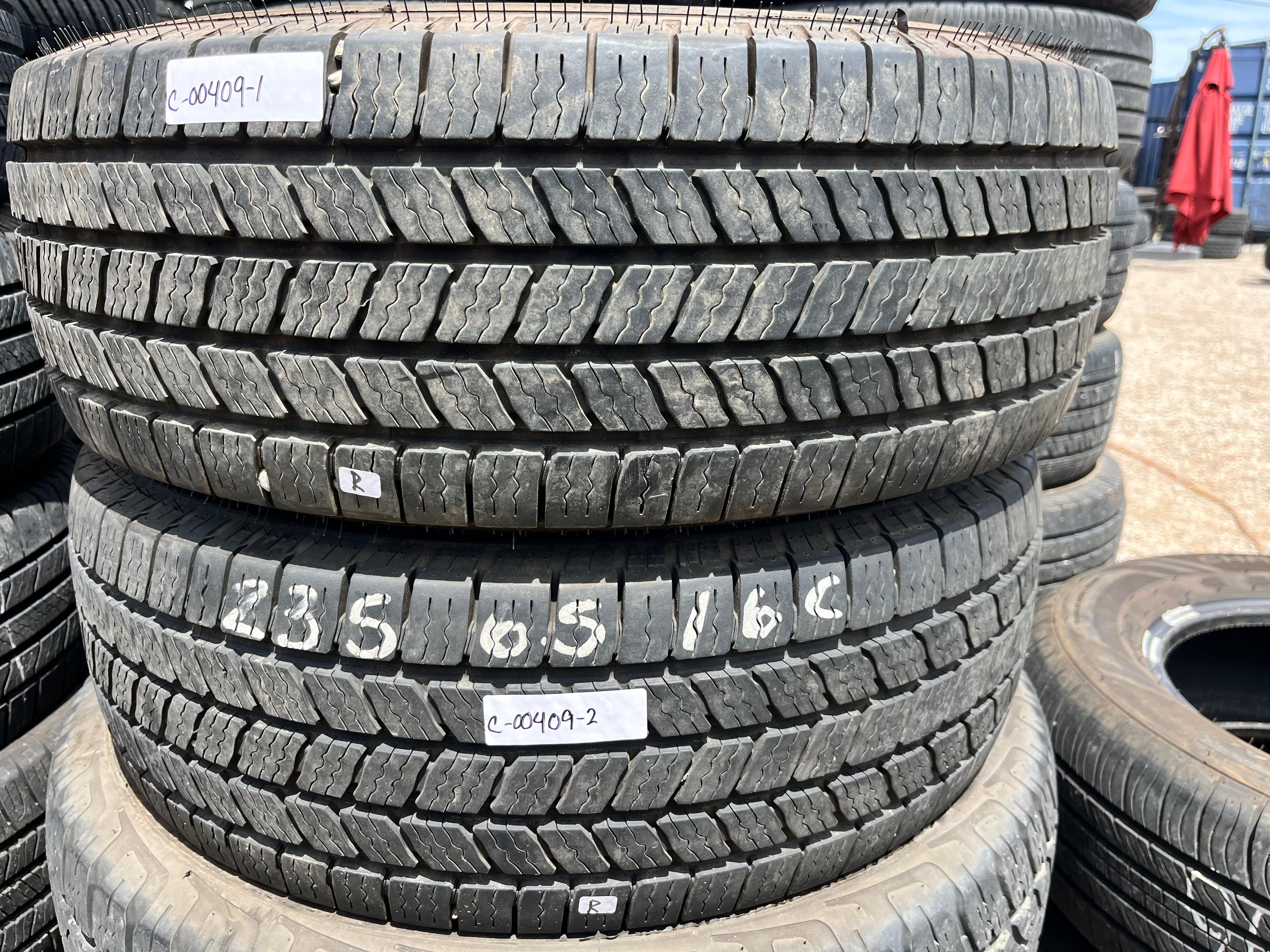 235/65R16C Pair (2 Used Tires) Firestone Transforce CV2