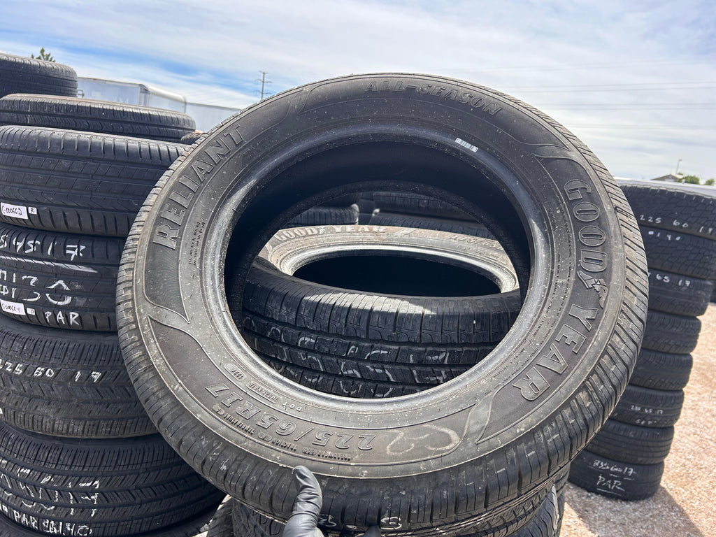 225/65R17 Pair (2 Used Tires) Goodyear Reliant