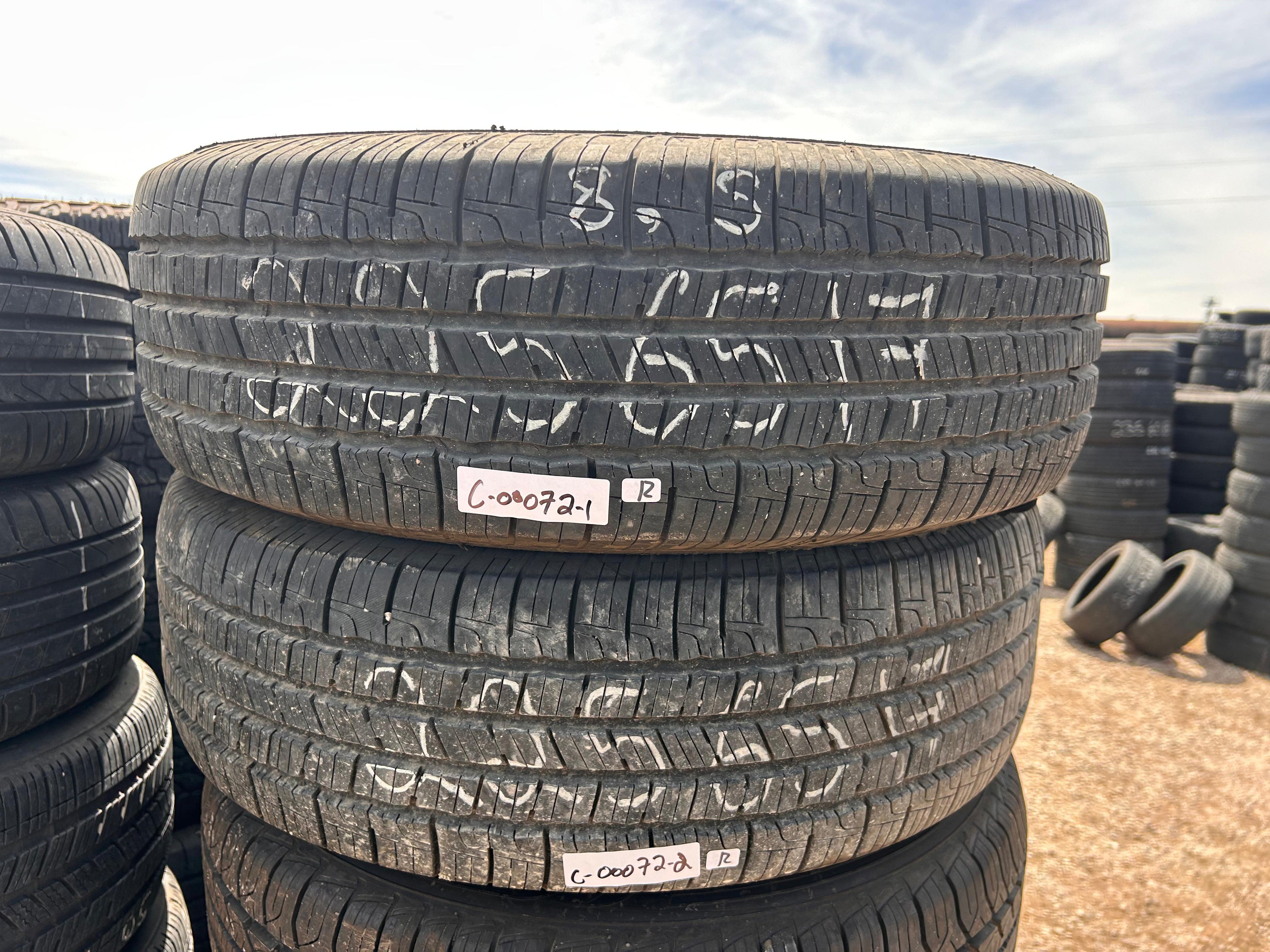 225/65R17 Pair (2 Used Tires) Goodyear Reliant