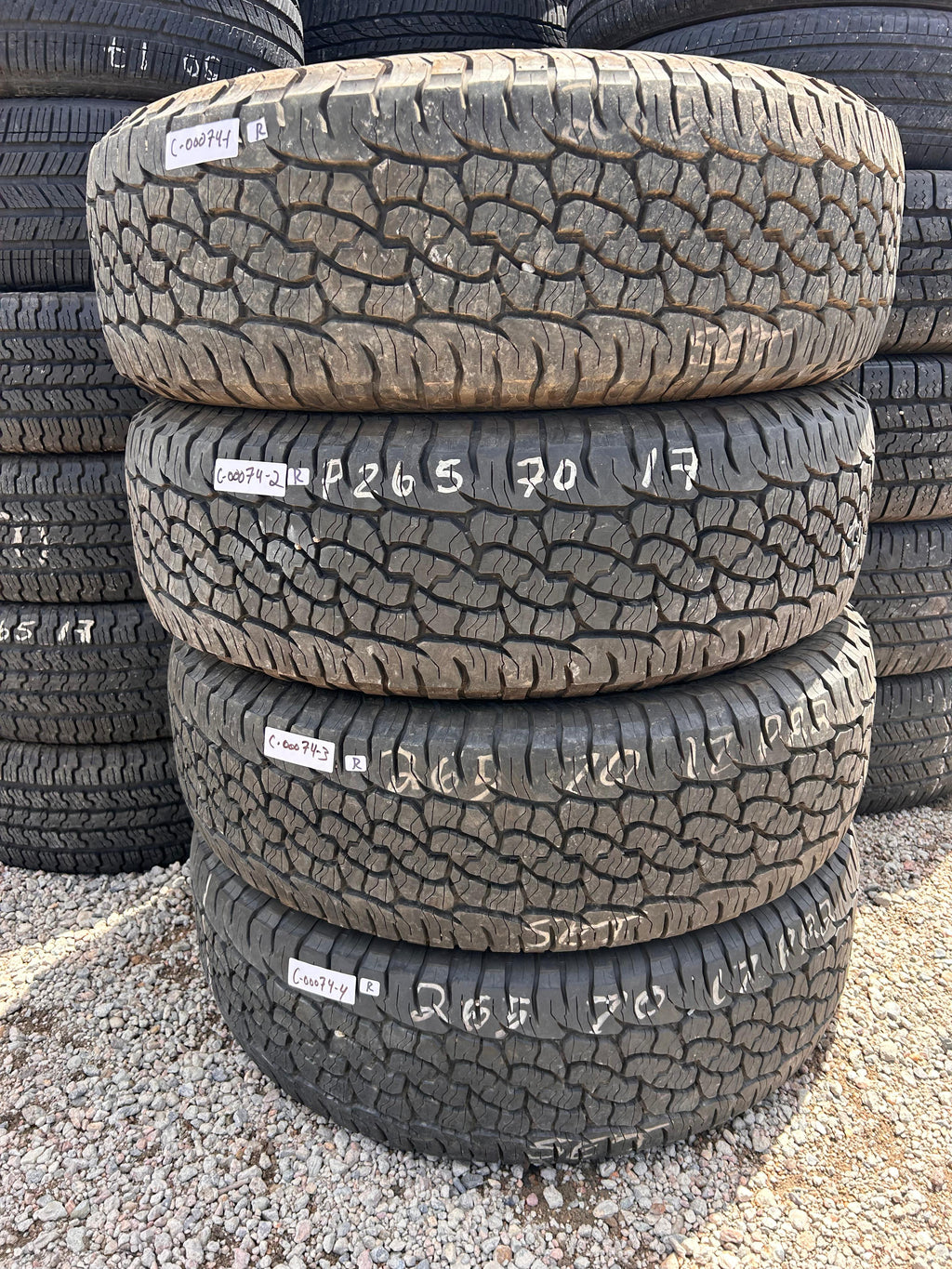 265/70R17 Set (4 Used Tires) Bfgoodrich Trail Terrain T/A