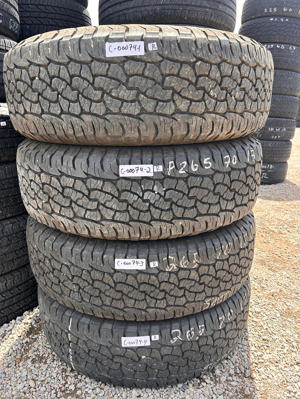 265/70R17 Set (4 Used Tires) Bfgoodrich Trail Terrain T/A
