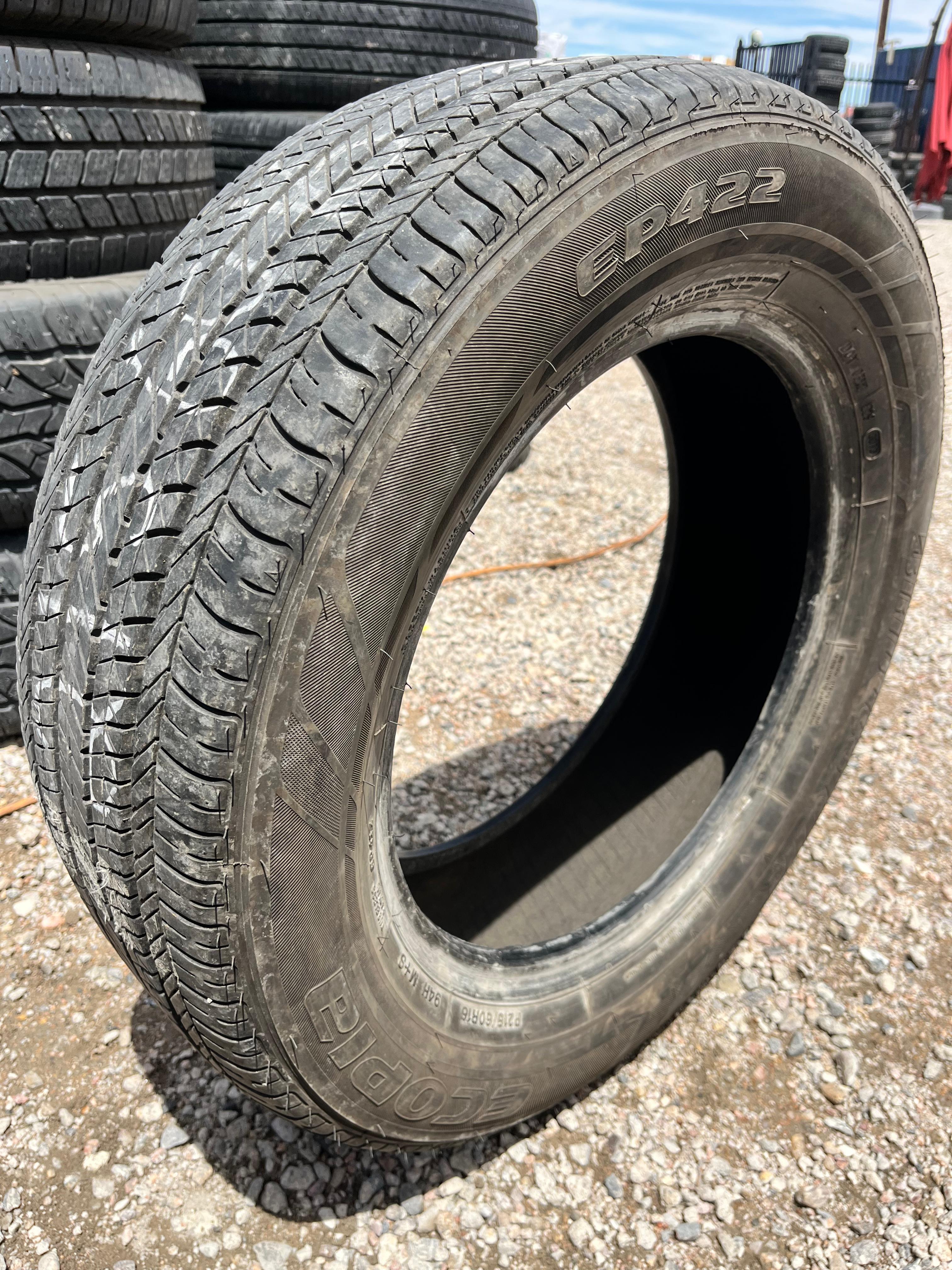 215/60R16 Pair (2 Used Tires) Bridgestone Ecopia (EP422)