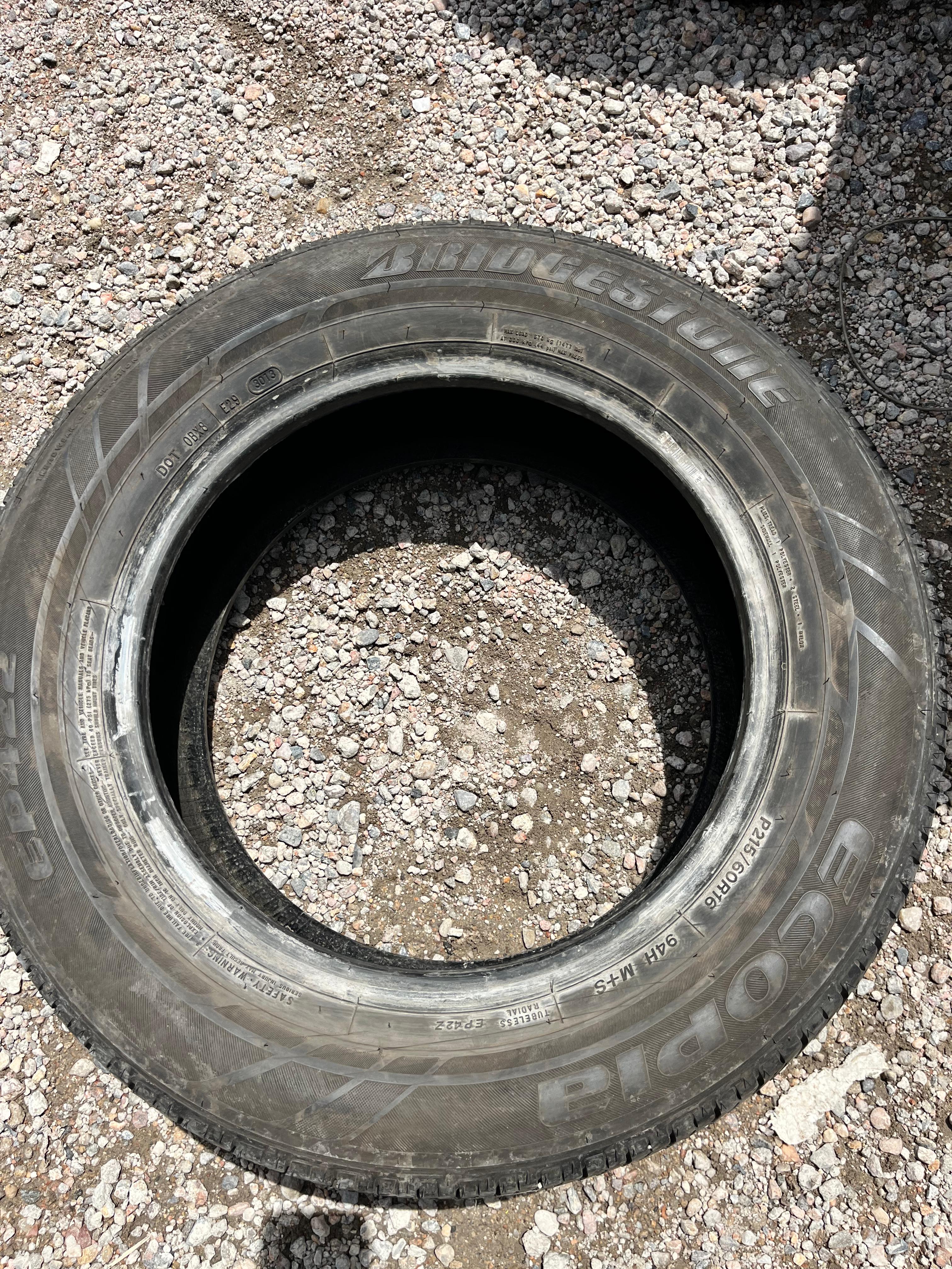 215/60R16 Pair (2 Used Tires) Bridgestone Ecopia (EP422)