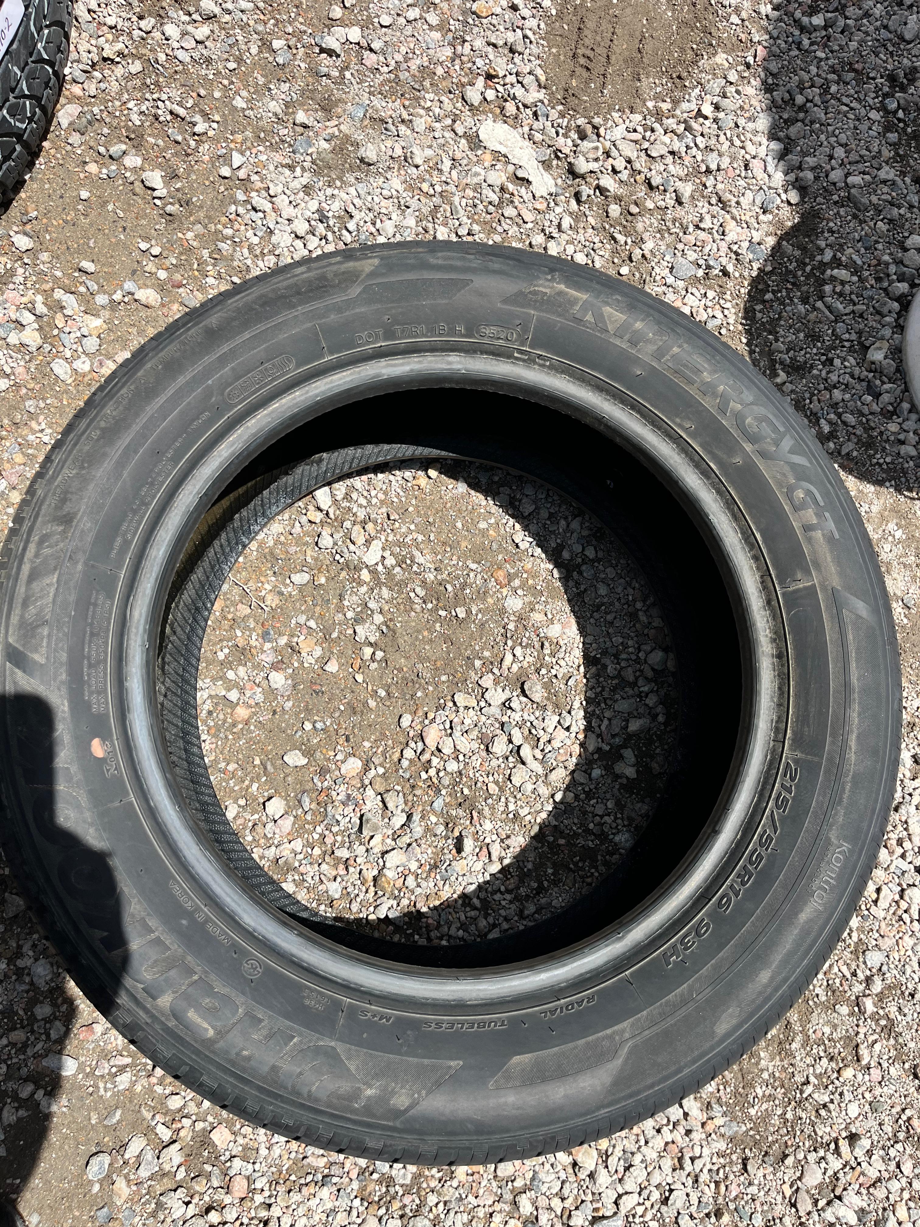 215/60R16 Pair (2 Used Tires) Hankook Kynergy GT