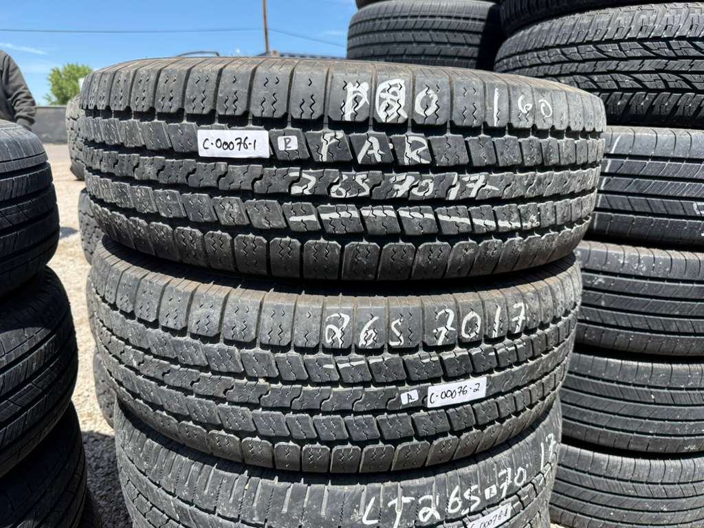 265/70R17 Pair (2 Used Tires) Goodyear Wrangler SR-A