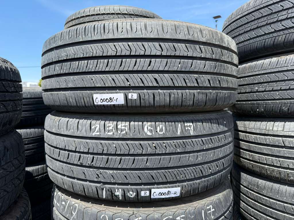 235/60R17 Pair (2 Used Tires) Hankook Kinergy PT