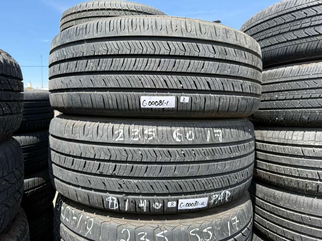 235/60R17 Pair (2 Used Tires) Hankook Kinergy PT