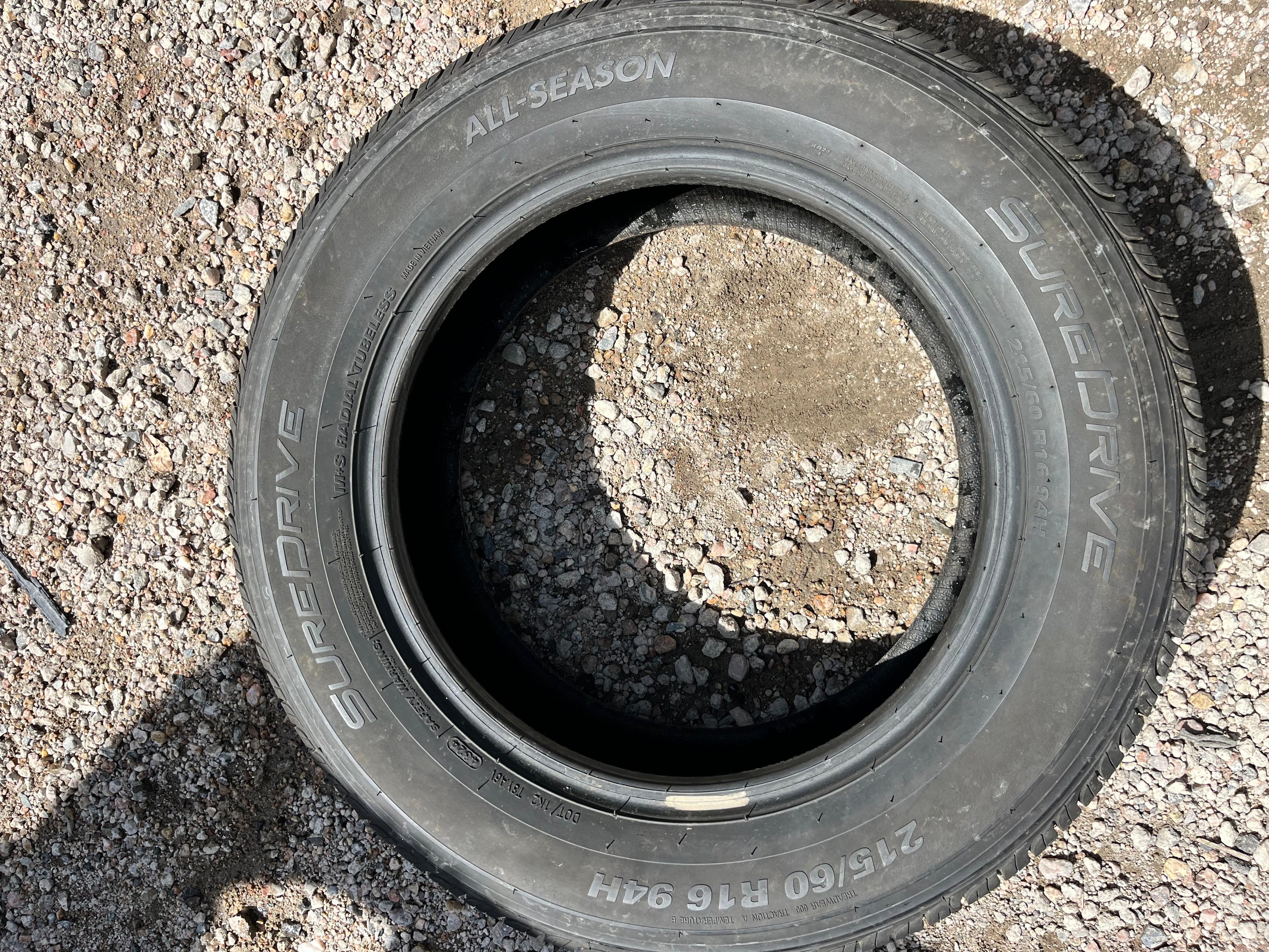 215/60R16 Pair (2 Used Tires) SuperDrive All Season