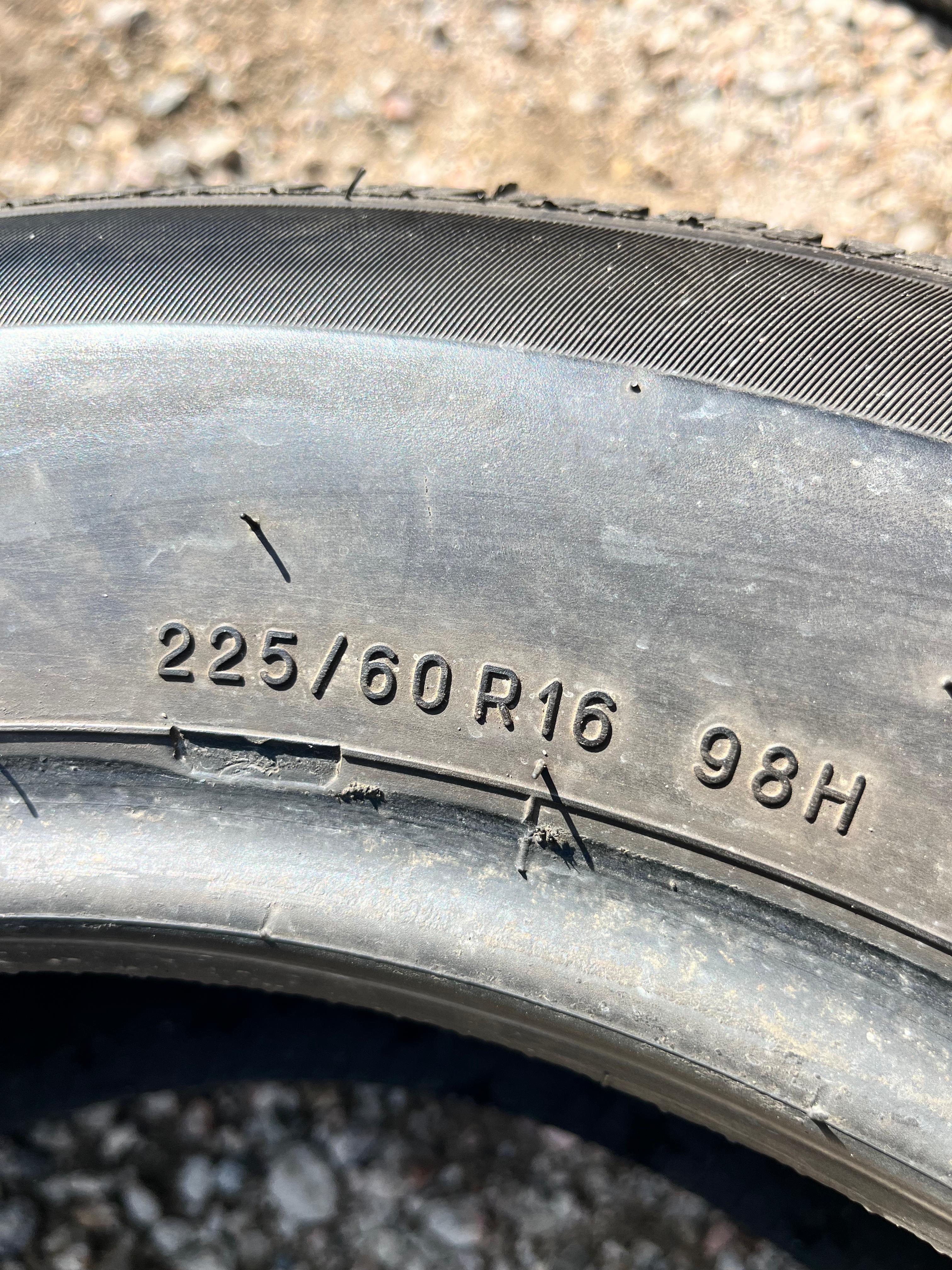225/60R16 Pair (2 Used Tires) Uniroyal Tiger Paw Touring