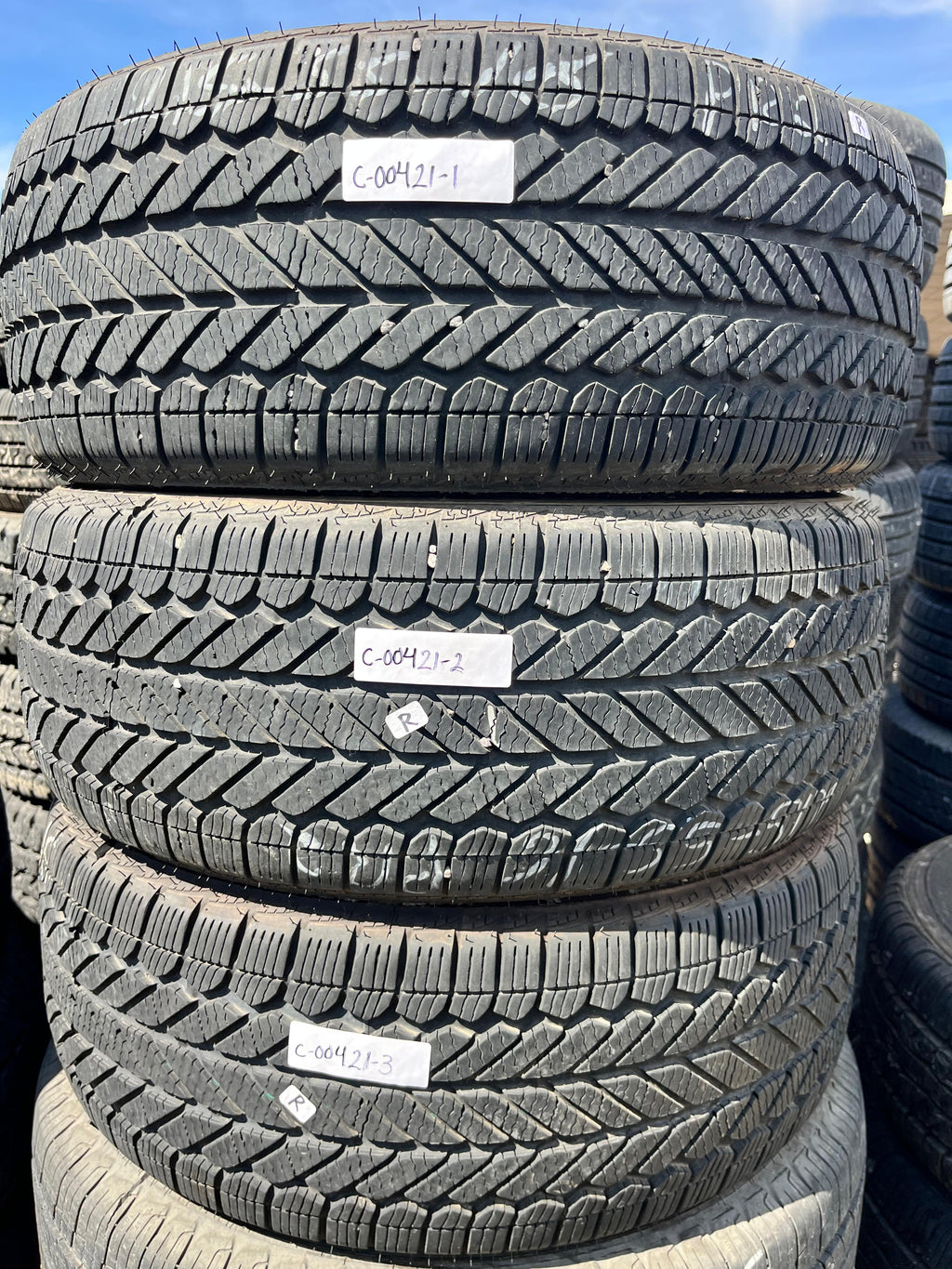 215/55R16 (3 Used Tires) Bridgestone Weatherpeak  ❄️