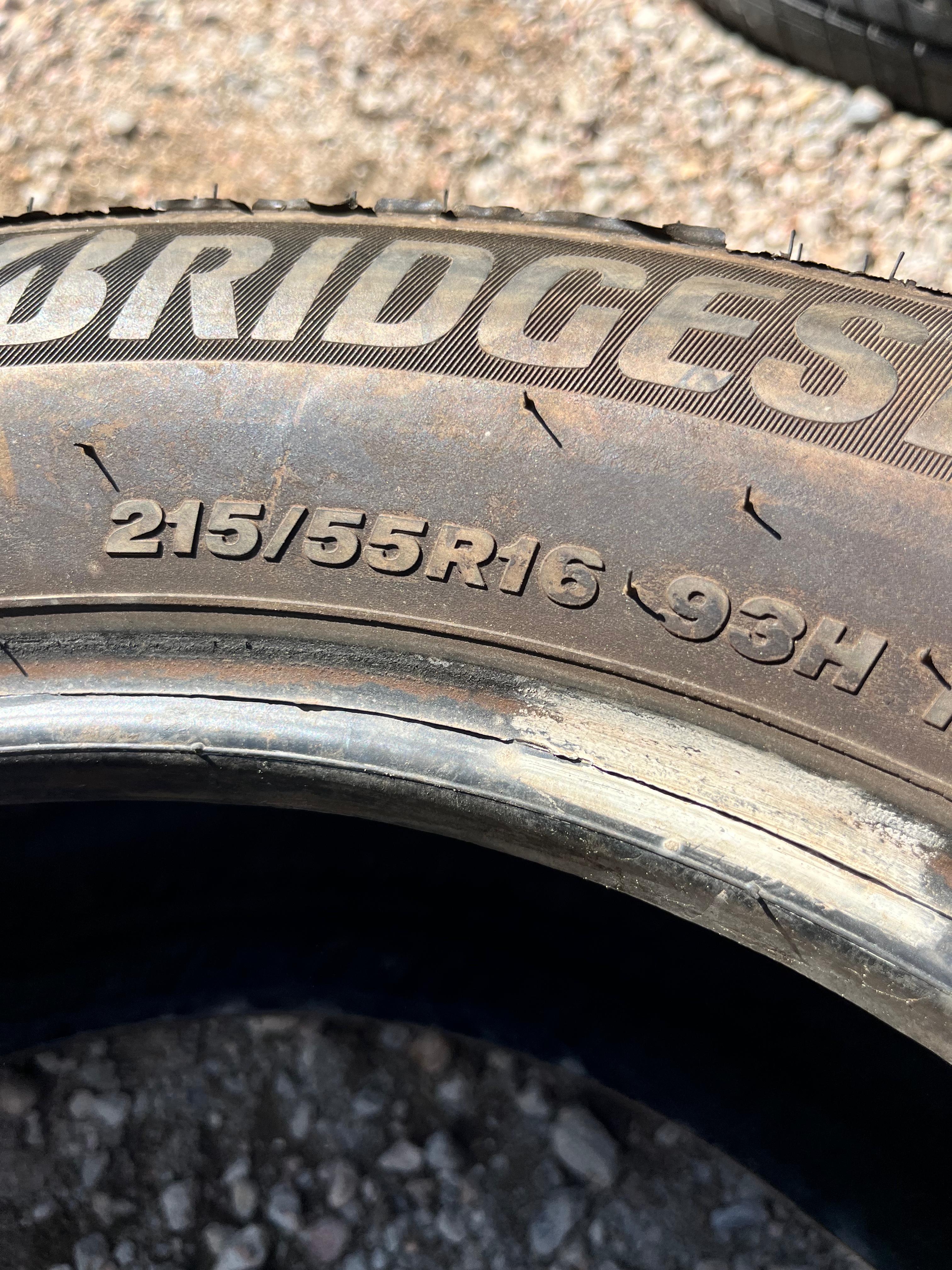 215/55R16 (3 Used Tires) Bridgestone Weatherpeak  ❄️