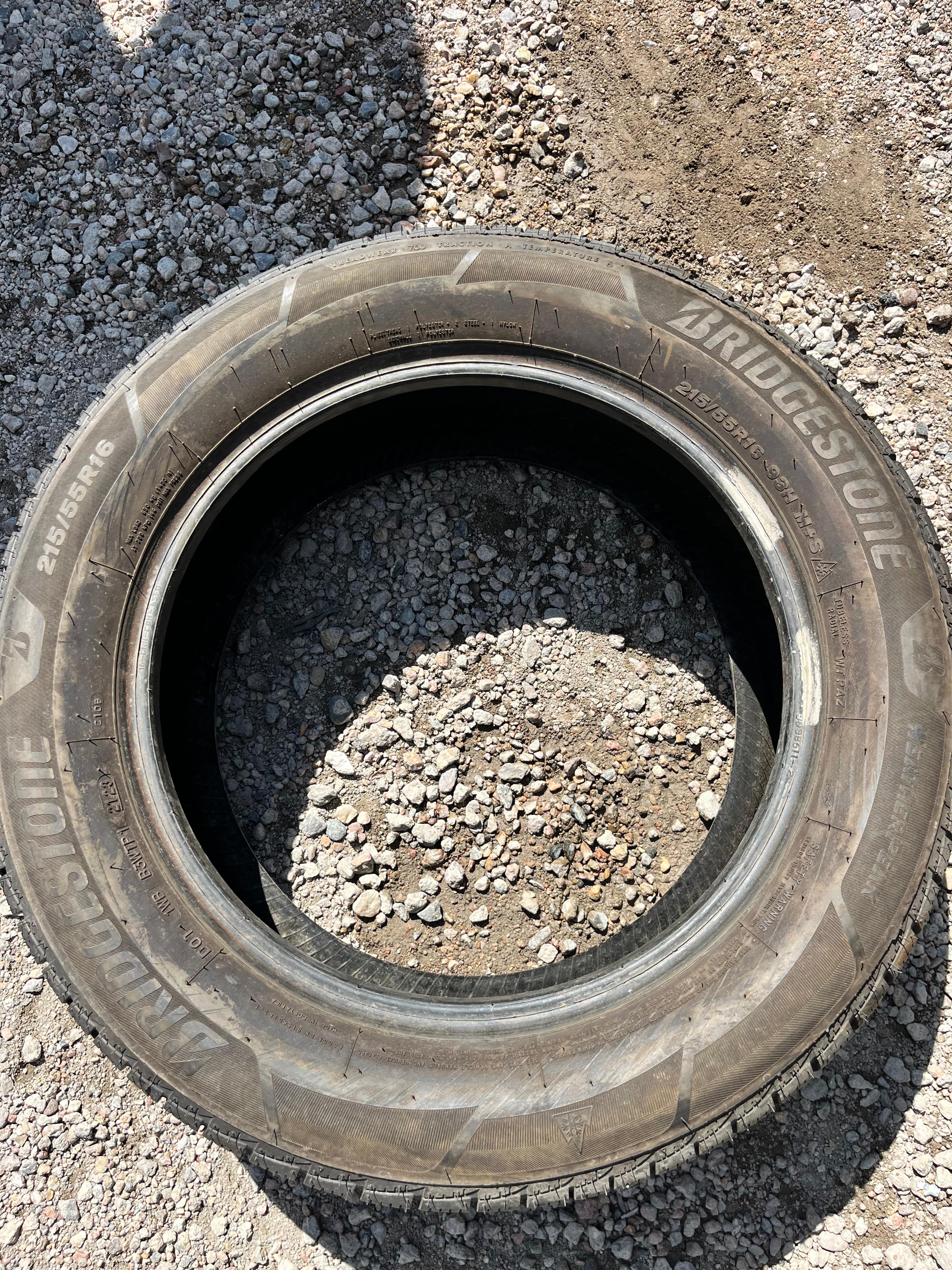 215/55R16 (3 Used Tires) Bridgestone Weatherpeak  ❄️