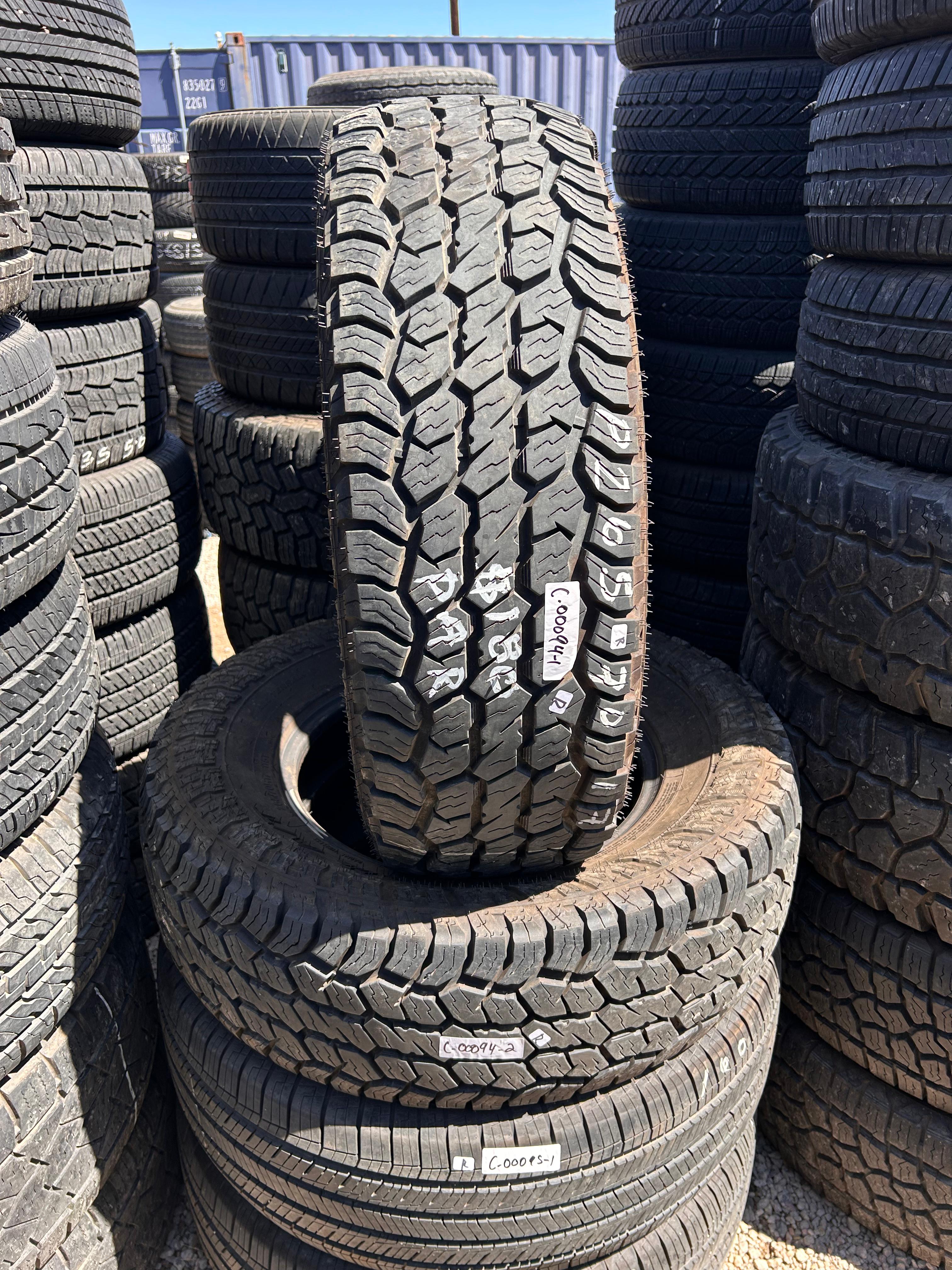 265/70R17 Pair (2 Used Tires) Celine Prevail AT