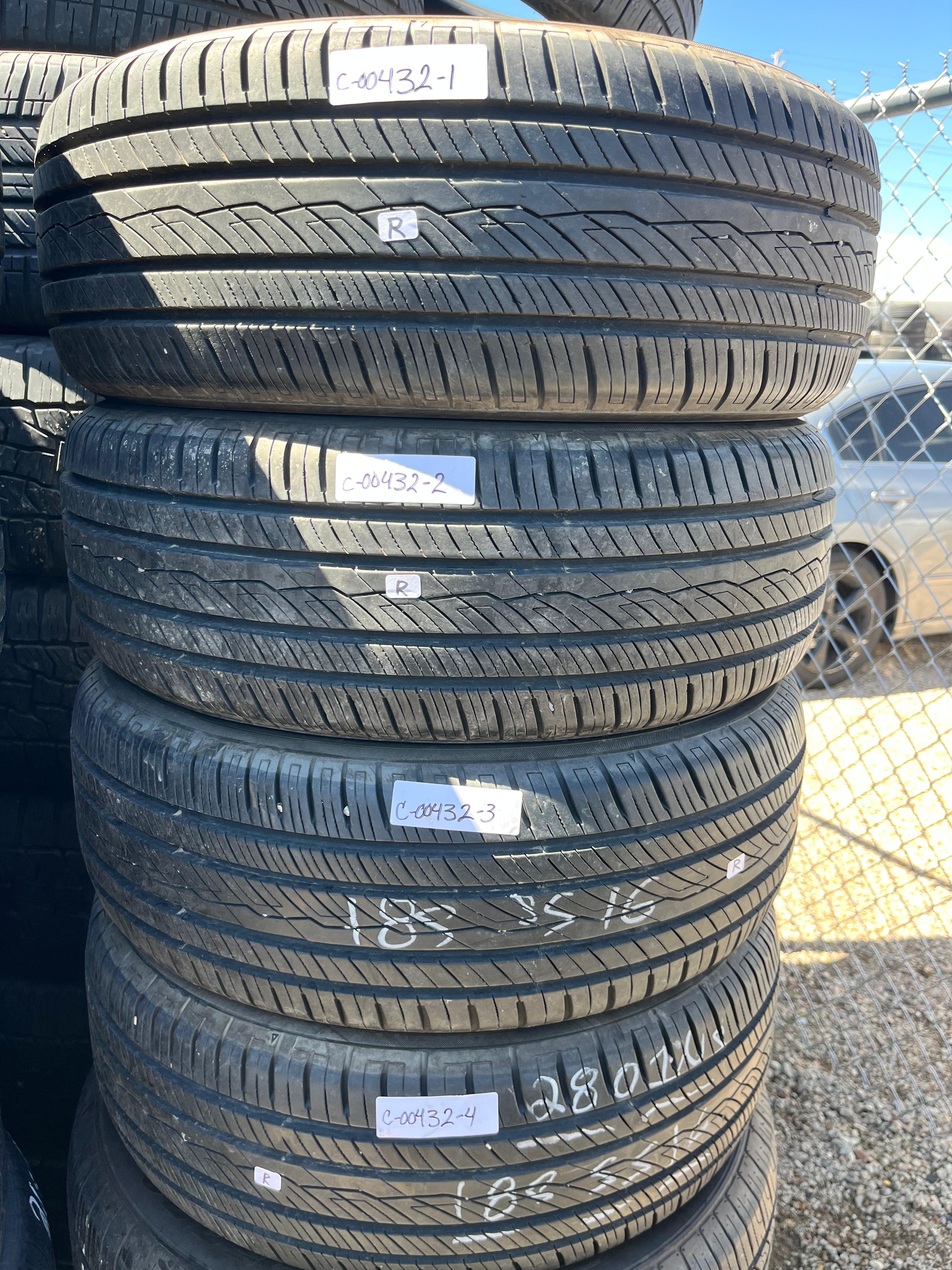 185/55R16  Set (4 Used Tires) Yokohama Avid Ascend