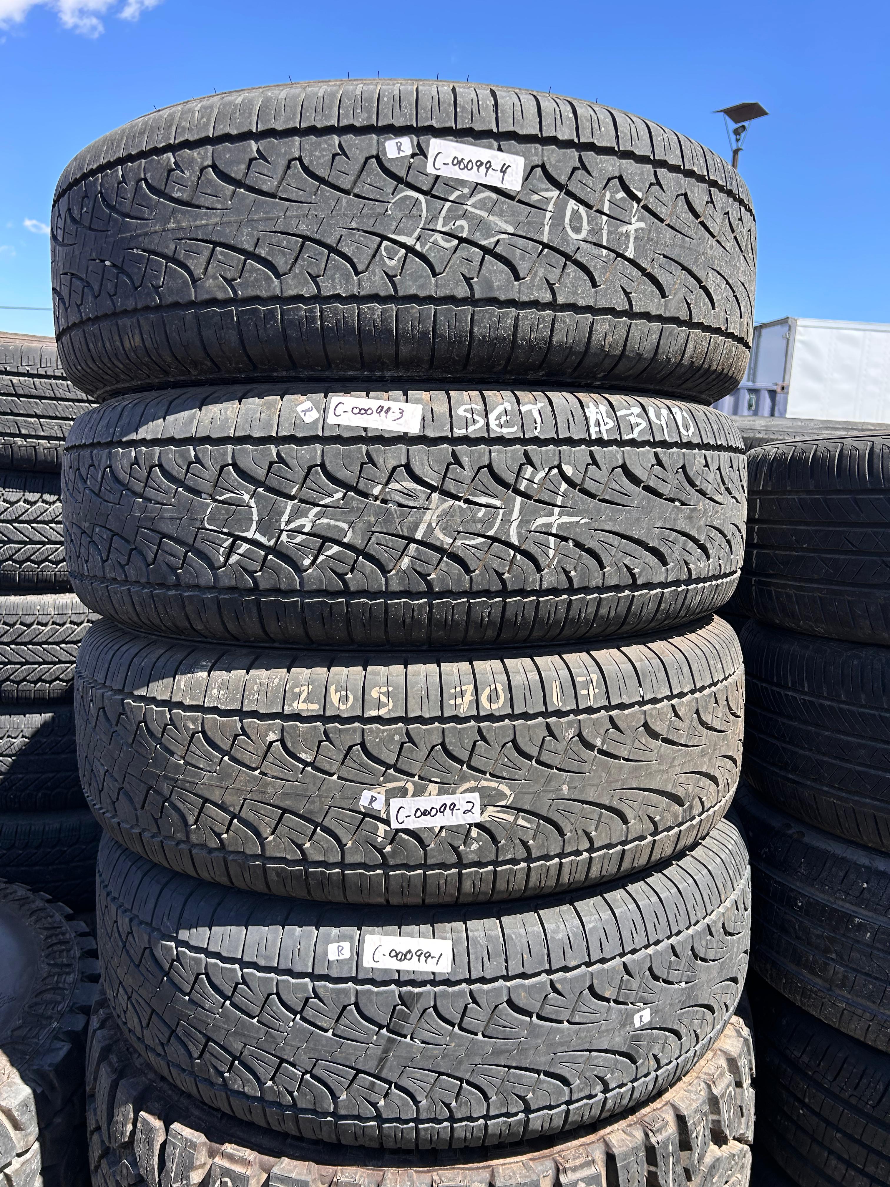 265/70R17 Set (4 Used Tires) Pirelli Scorpian ATR